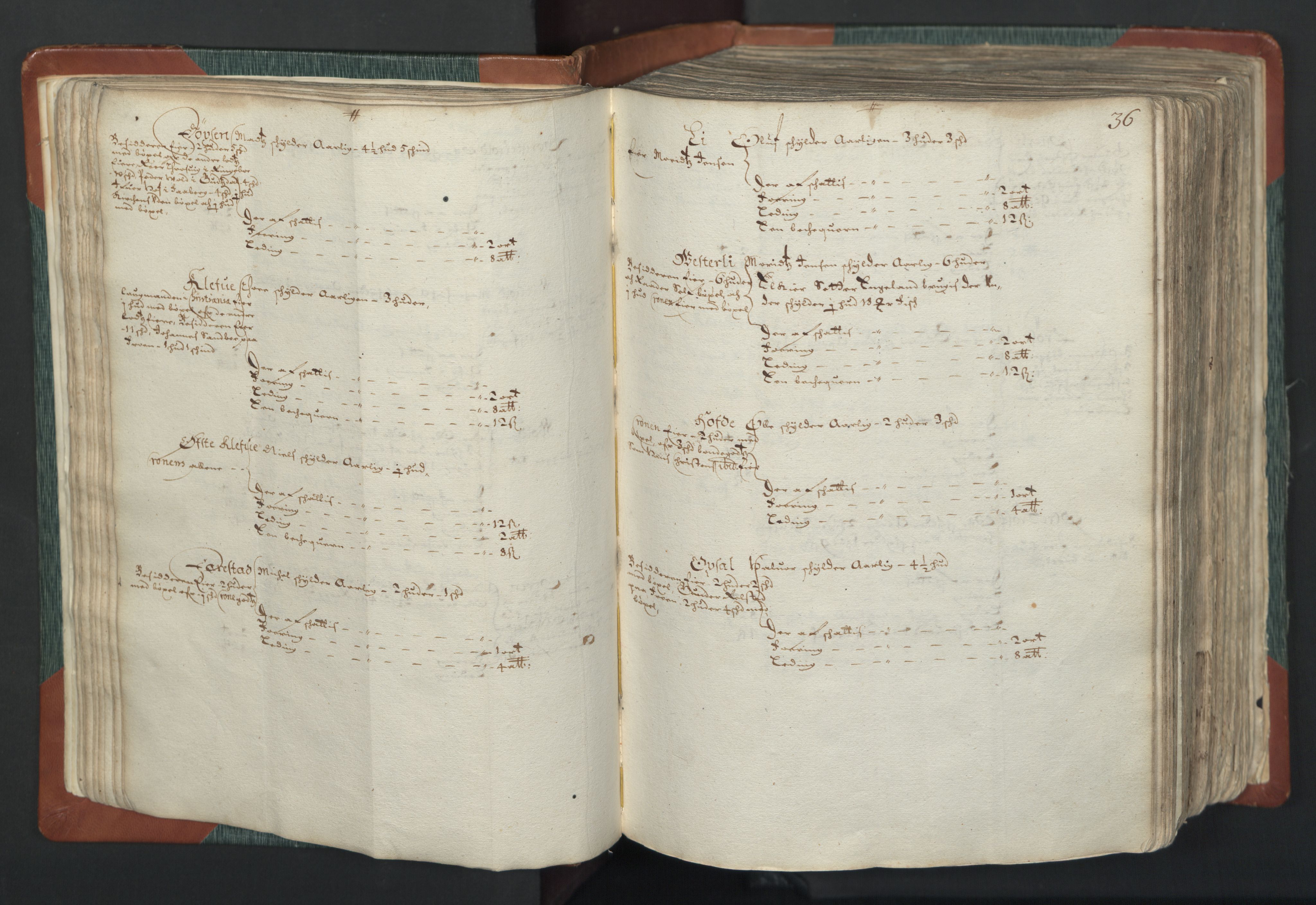 Rentekammeret inntil 1814, Realistisk ordnet avdeling, AV/RA-EA-4070/L/L0008: Oppland lagdømme. Alminnelig jordebok med skatteligning for Gudbrandsdalen og Hedemarken., 1661, s. 35b-36a