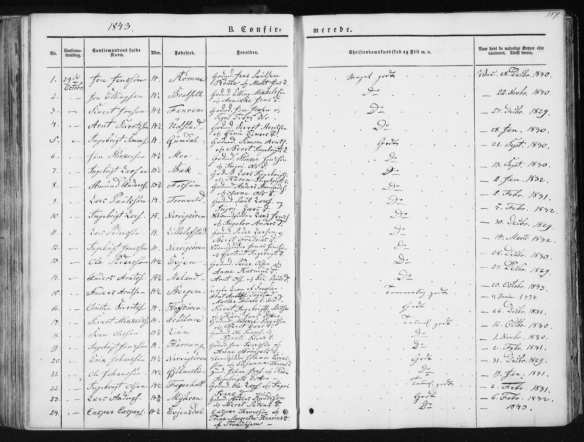 Ministerialprotokoller, klokkerbøker og fødselsregistre - Sør-Trøndelag, AV/SAT-A-1456/668/L0805: Ministerialbok nr. 668A05, 1840-1853, s. 117