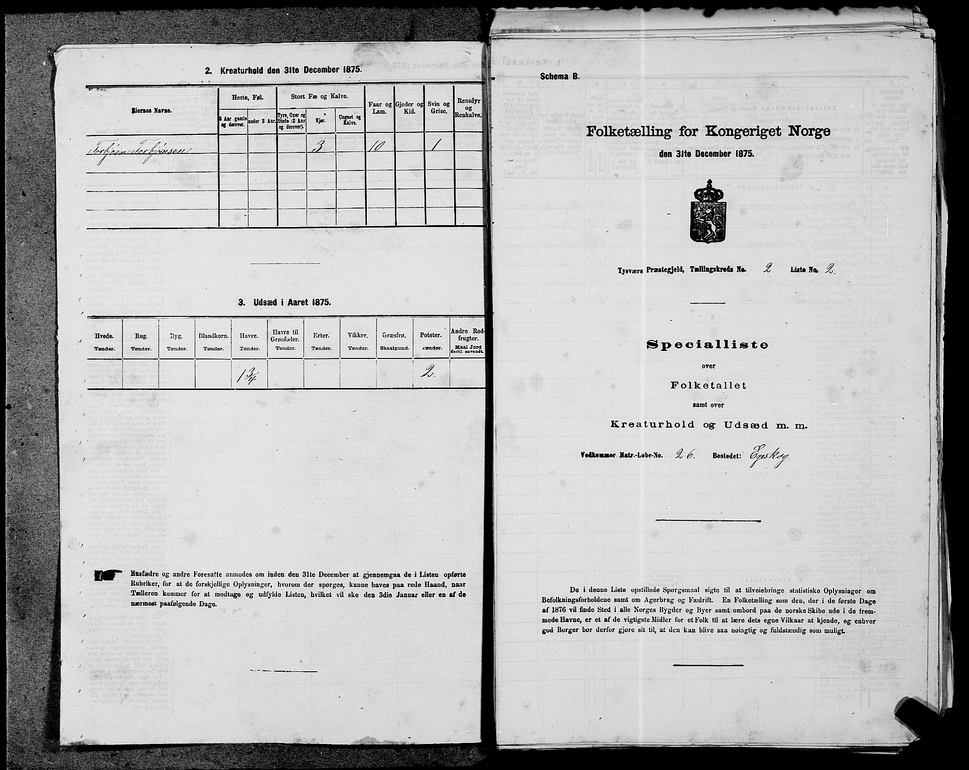 SAST, Folketelling 1875 for 1146P Tysvær prestegjeld, 1875, s. 178