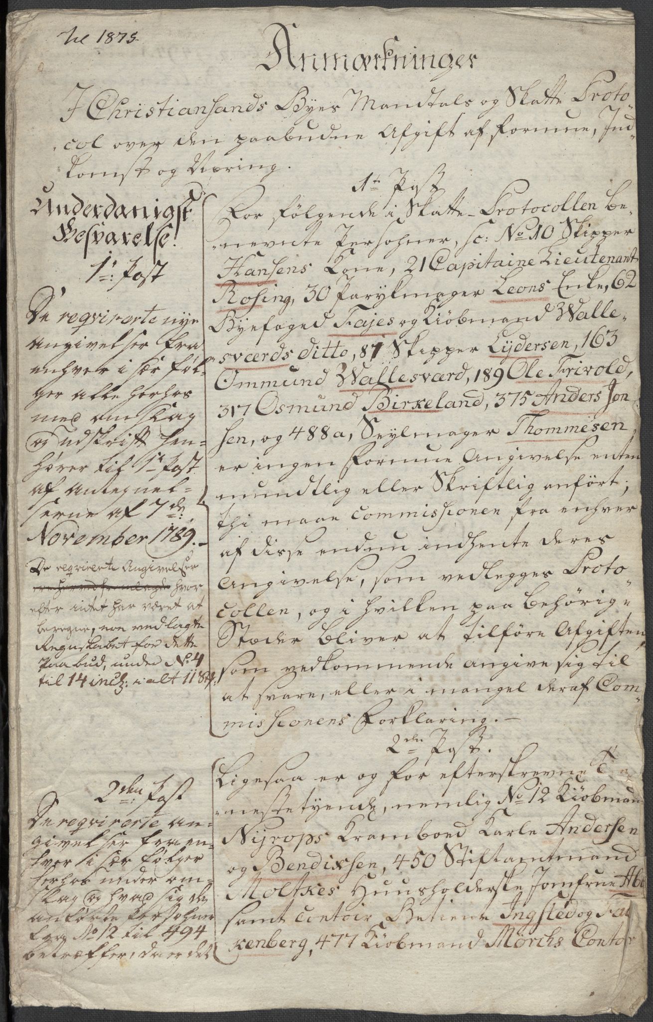 Rentekammeret inntil 1814, Reviderte regnskaper, Mindre regnskaper, AV/RA-EA-4068/Rf/Rfe/L0007: Christiania. Kristiansand, 1789, s. 342