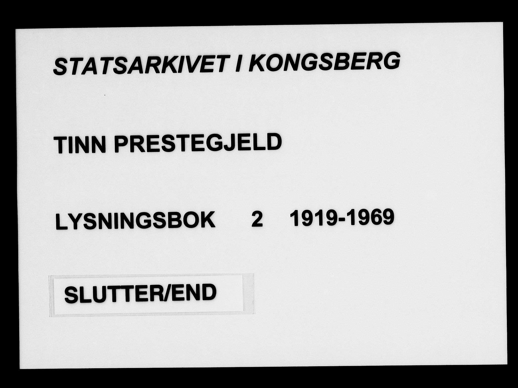 Tinn kirkebøker, AV/SAKO-A-308/H/Ha/L0002: Lysningsprotokoll nr. 2, 1919-1969