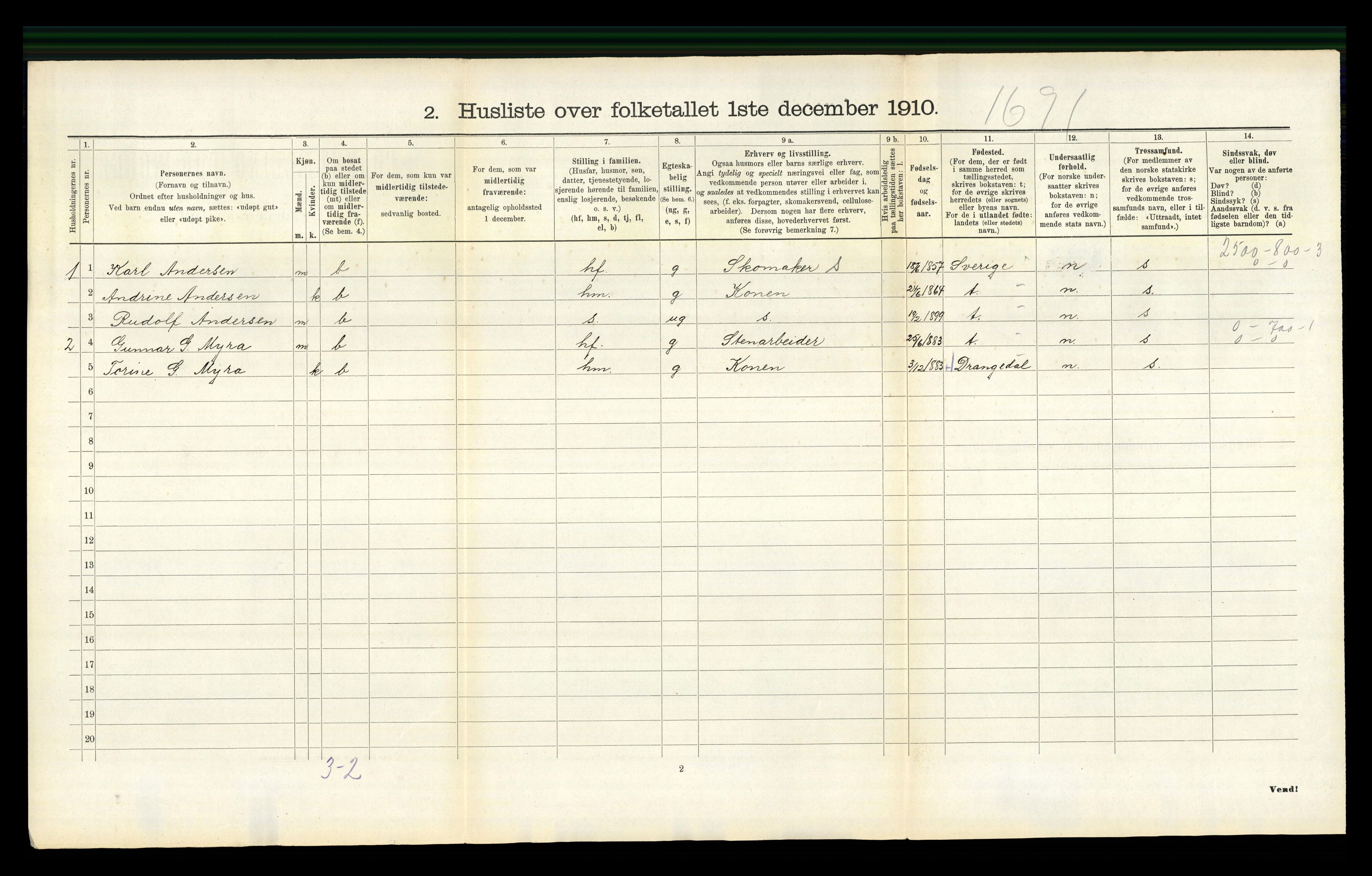 RA, Folketelling 1910 for 0819 Holla herred, 1910, s. 622