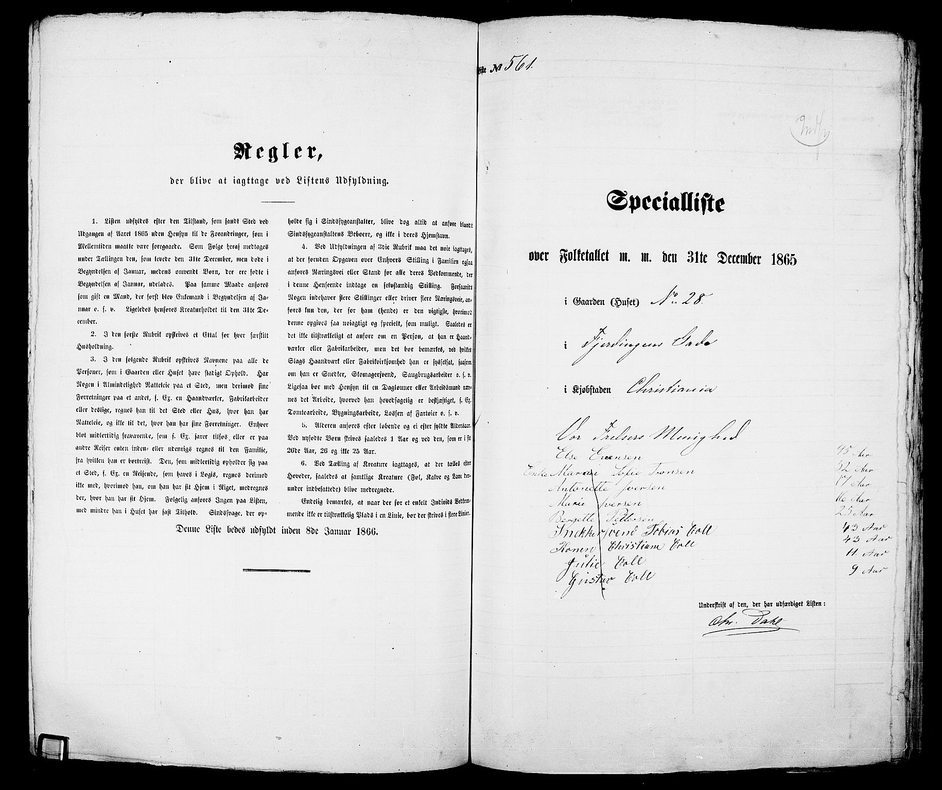 RA, Folketelling 1865 for 0301 Kristiania kjøpstad, 1865, s. 1475