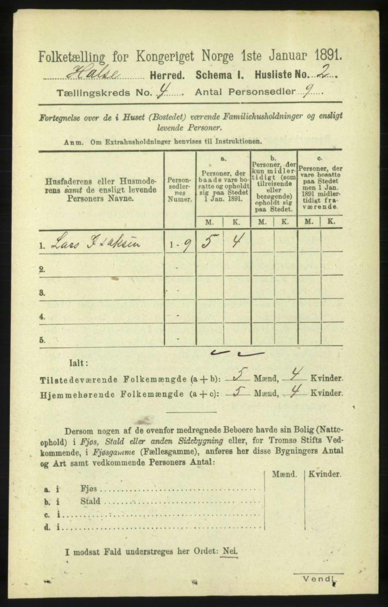 RA, Folketelling 1891 for 1571 Halsa herred, 1891, s. 939