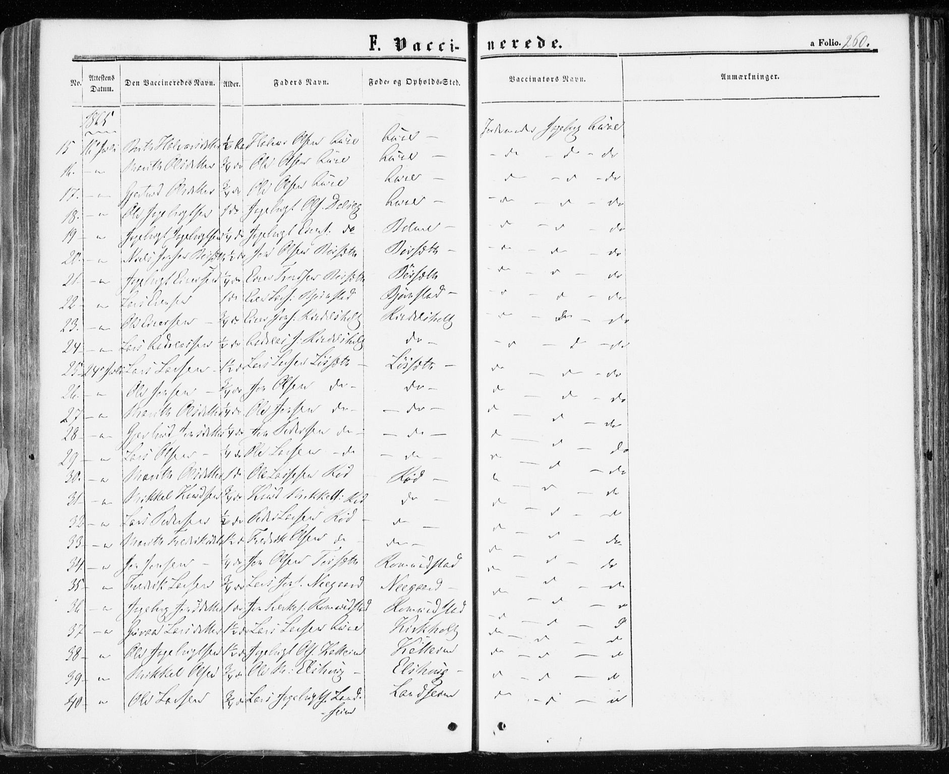 Ministerialprotokoller, klokkerbøker og fødselsregistre - Møre og Romsdal, AV/SAT-A-1454/598/L1067: Ministerialbok nr. 598A01, 1858-1871, s. 260