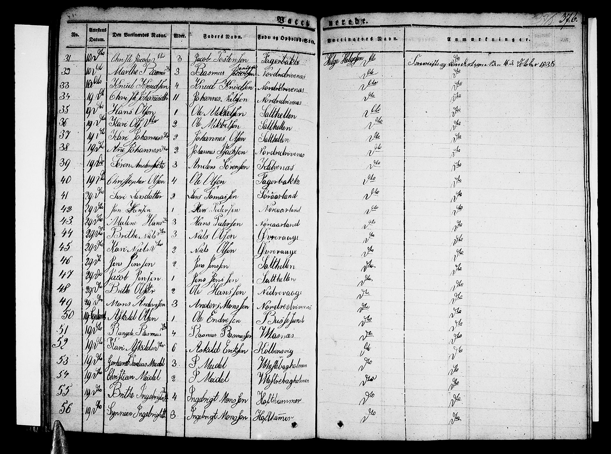 Sund sokneprestembete, AV/SAB-A-99930: Ministerialbok nr. A 12, 1825-1835, s. 376