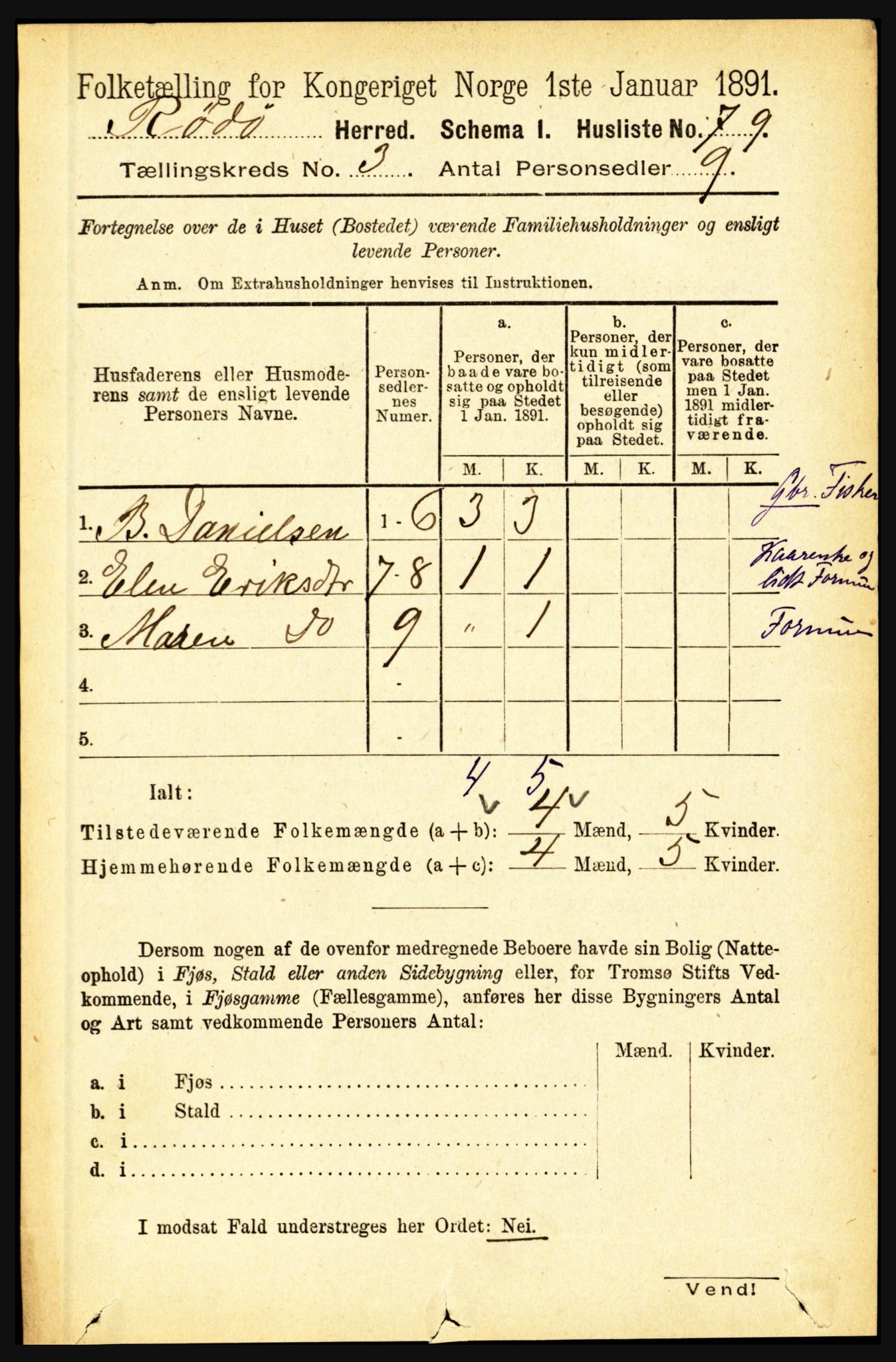 RA, Folketelling 1891 for 1836 Rødøy herred, 1891, s. 817