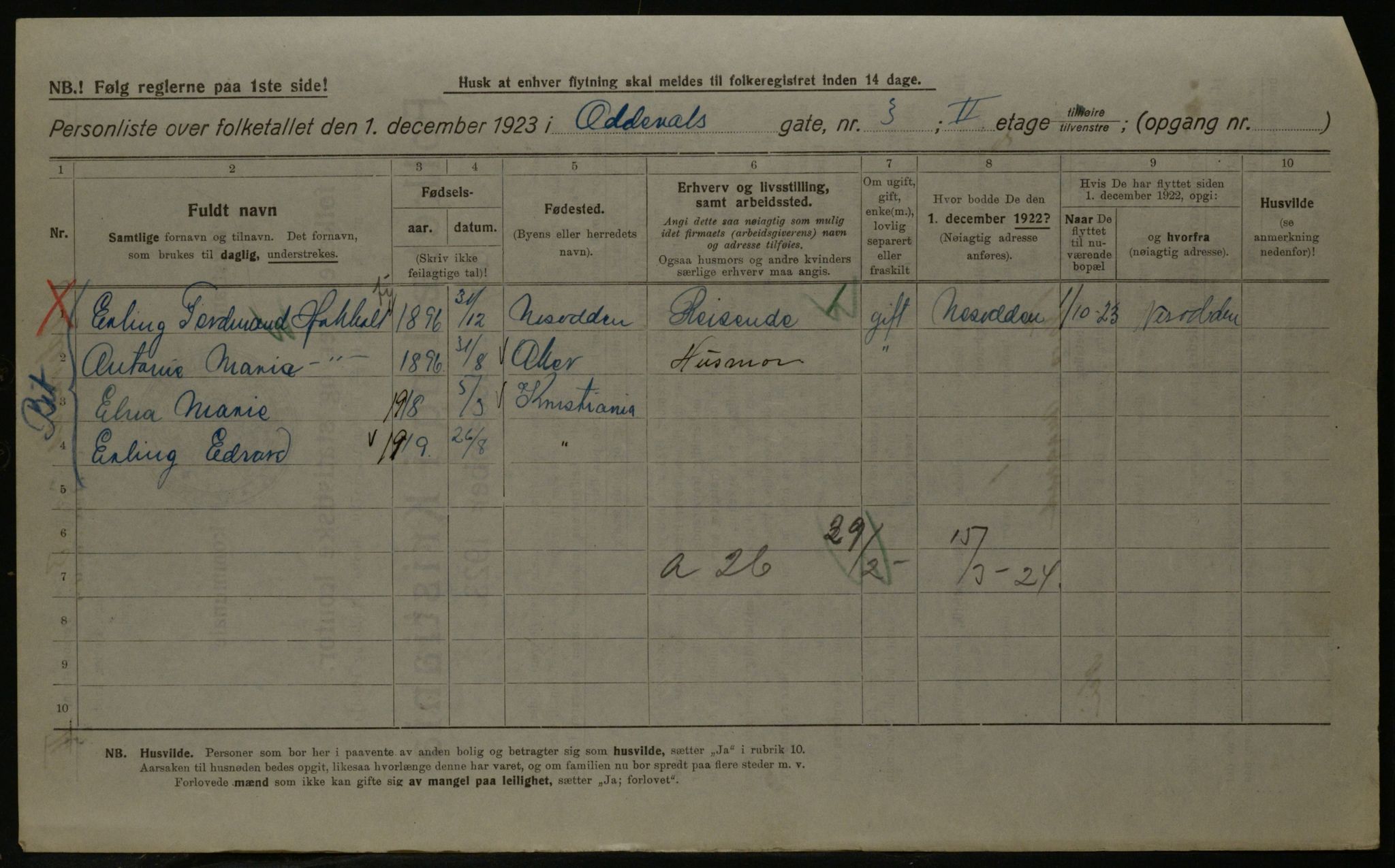 OBA, Kommunal folketelling 1.12.1923 for Kristiania, 1923, s. 81741