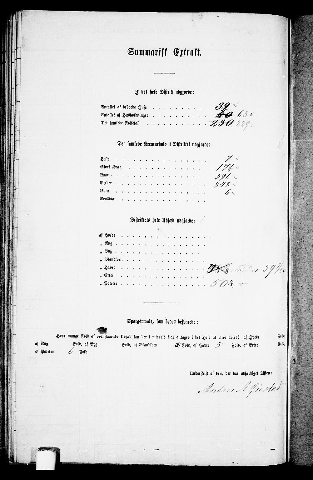 RA, Folketelling 1865 for 1134P Suldal prestegjeld, 1865, s. 97