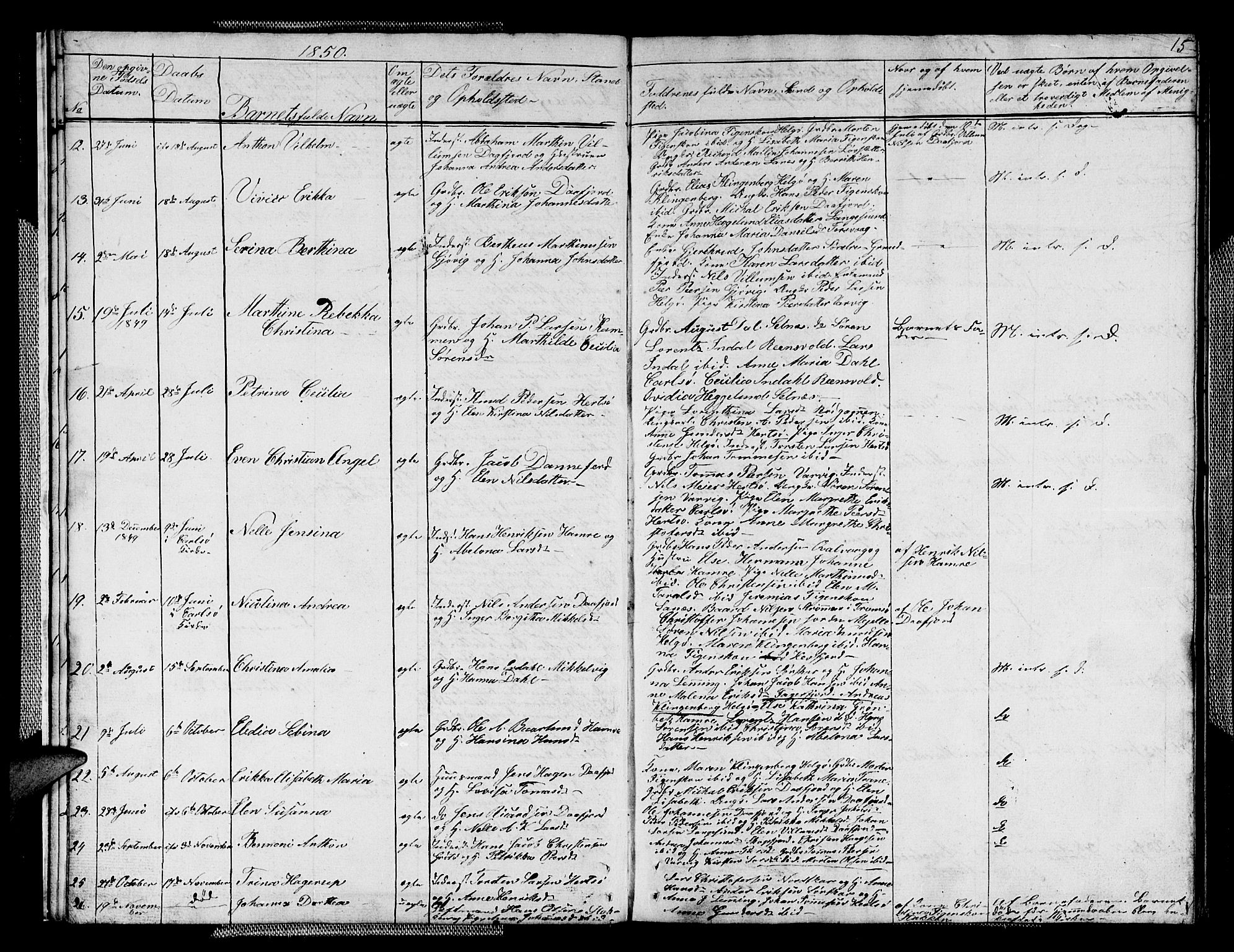 Karlsøy sokneprestembete, AV/SATØ-S-1299/H/Ha/Hab/L0004klokker: Klokkerbok nr. 4, 1845-1870, s. 15