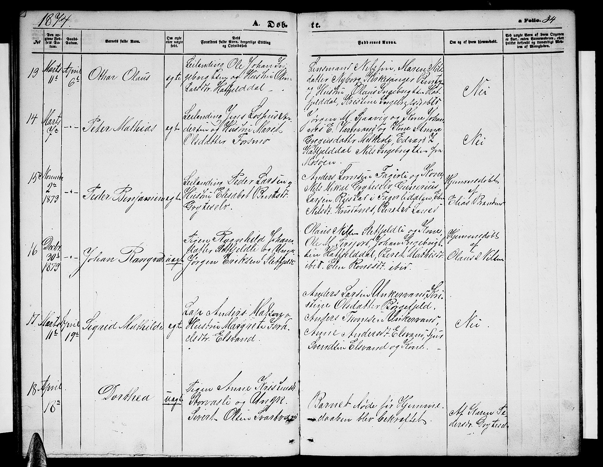 Ministerialprotokoller, klokkerbøker og fødselsregistre - Nordland, AV/SAT-A-1459/823/L0329: Klokkerbok nr. 823C01, 1865-1878, s. 34