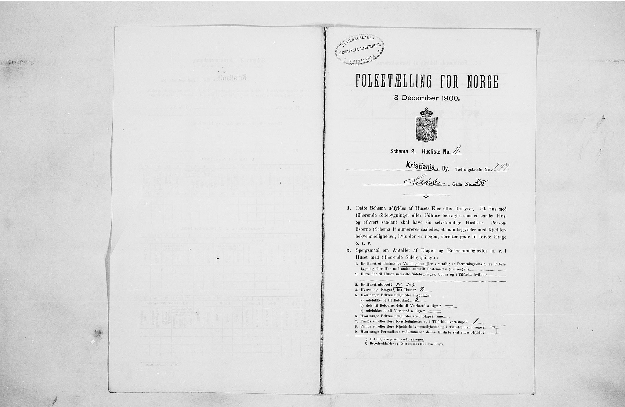 SAO, Folketelling 1900 for 0301 Kristiania kjøpstad, 1900, s. 50748