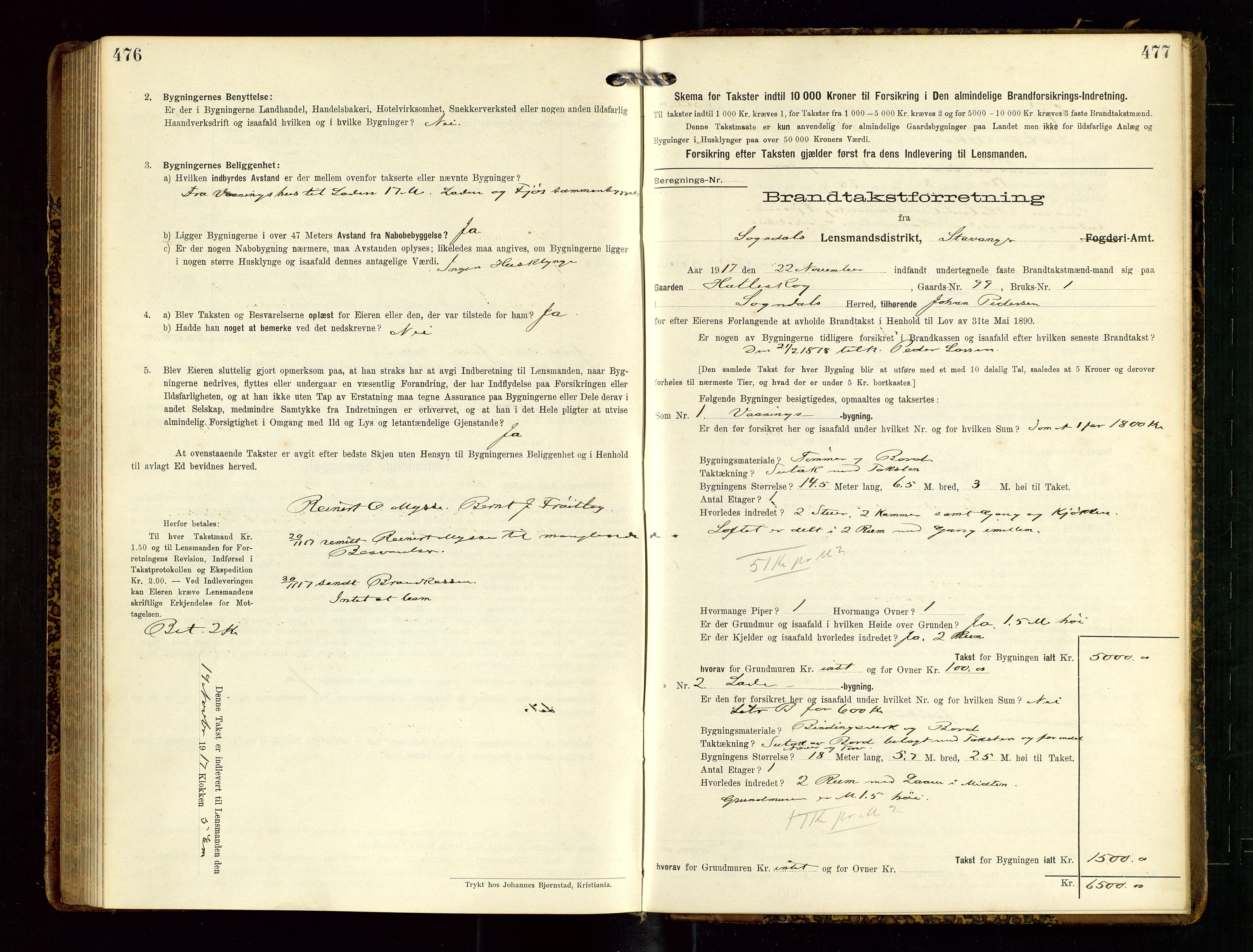 Sokndal lensmannskontor, AV/SAST-A-100417/Gob/L0003: "Brandtakst-Protokol", 1914-1917, s. 476-477