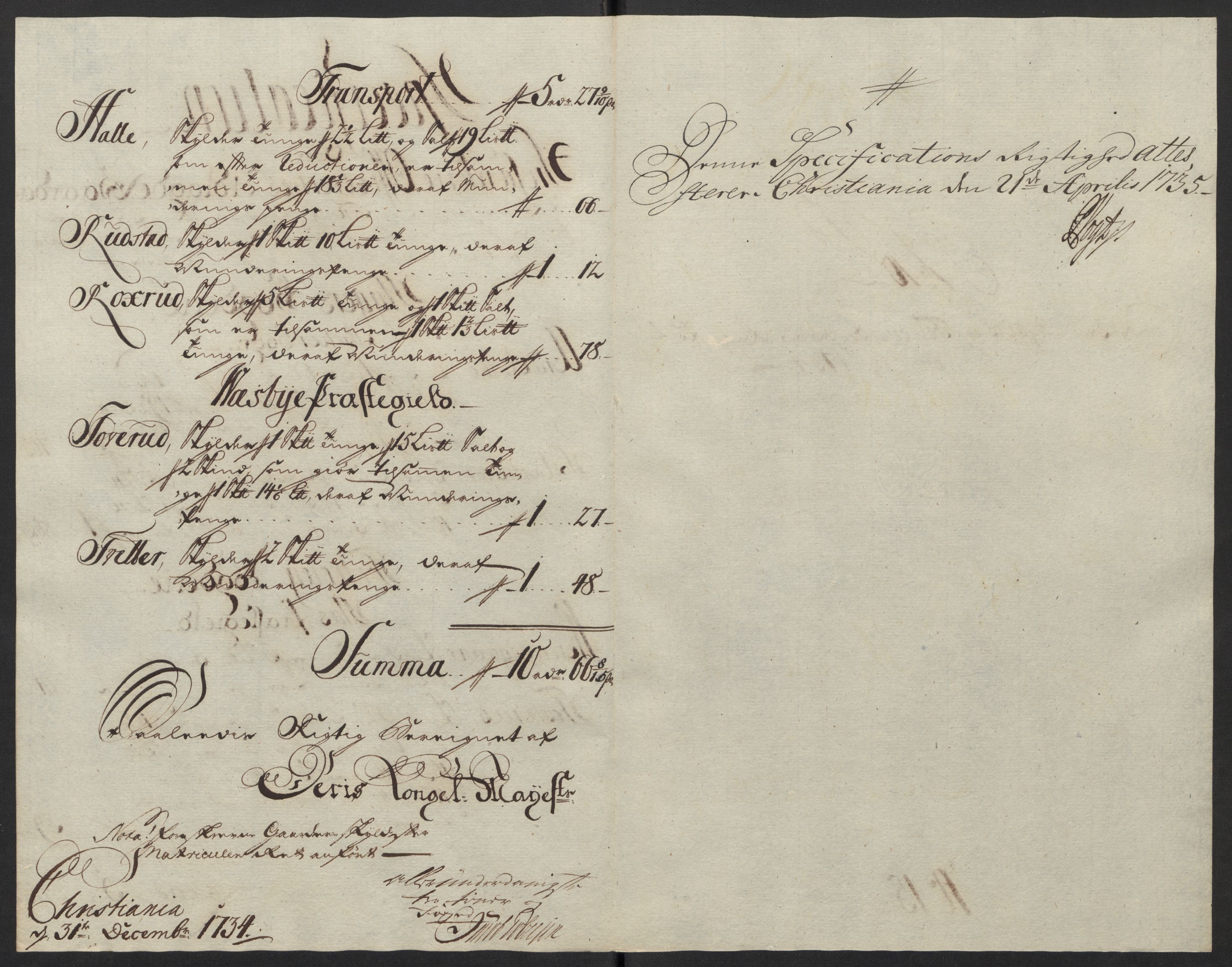 Rentekammeret inntil 1814, Reviderte regnskaper, Fogderegnskap, AV/RA-EA-4092/R10/L0473: Fogderegnskap Aker og Follo, 1734, s. 70