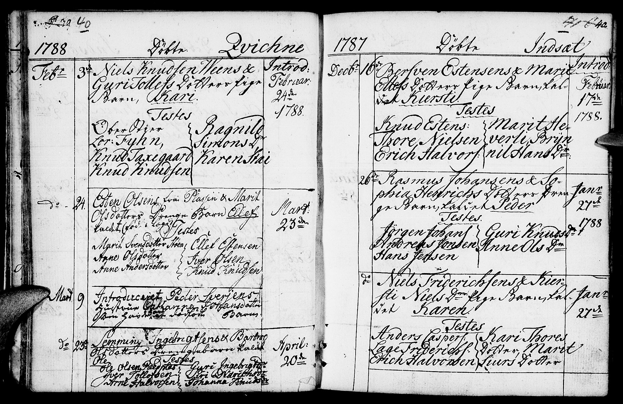 Kvikne prestekontor, AV/SAH-PREST-064/H/Ha/Haa/L0003: Ministerialbok nr. 3, 1785-1814, s. 40-41