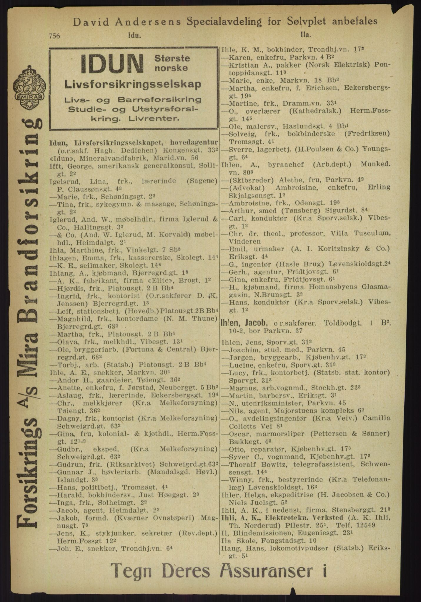 Kristiania/Oslo adressebok, PUBL/-, 1918, s. 781