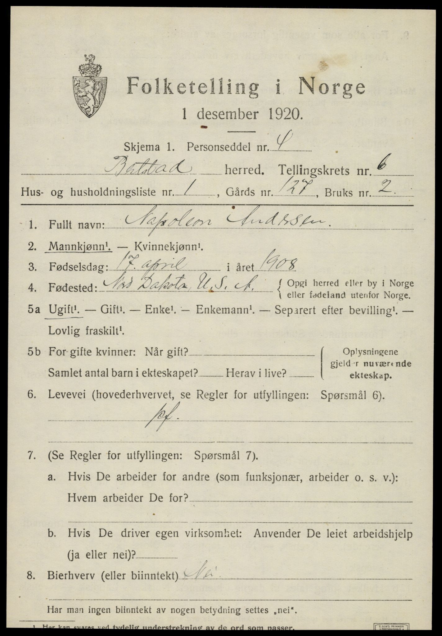 SAT, Folketelling 1920 for 1727 Beitstad herred, 1920, s. 4123