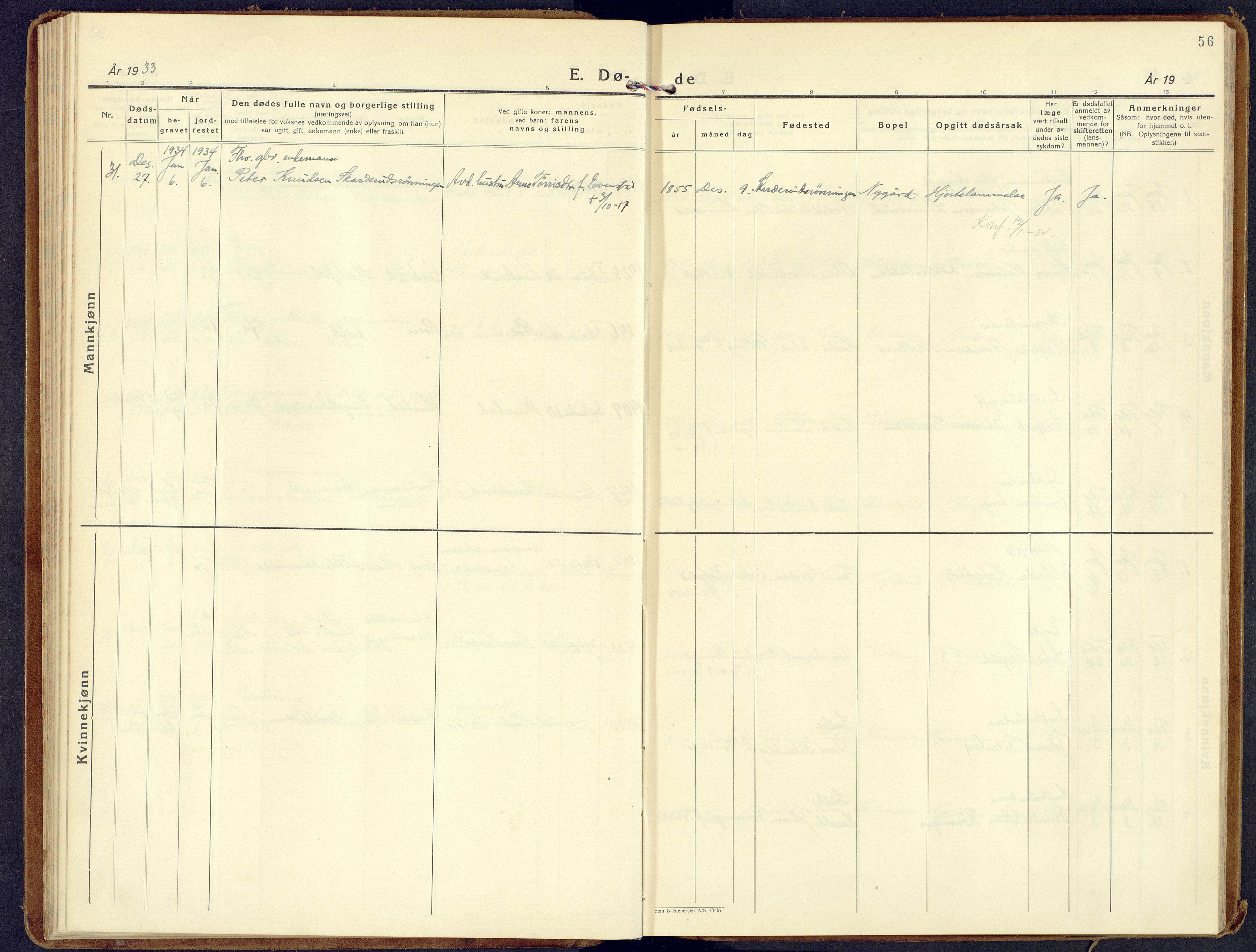 Våler prestekontor, Hedmark, AV/SAH-PREST-040/H/Ha/Haa/L0012: Ministerialbok nr. 12, 1933-1952, s. 56