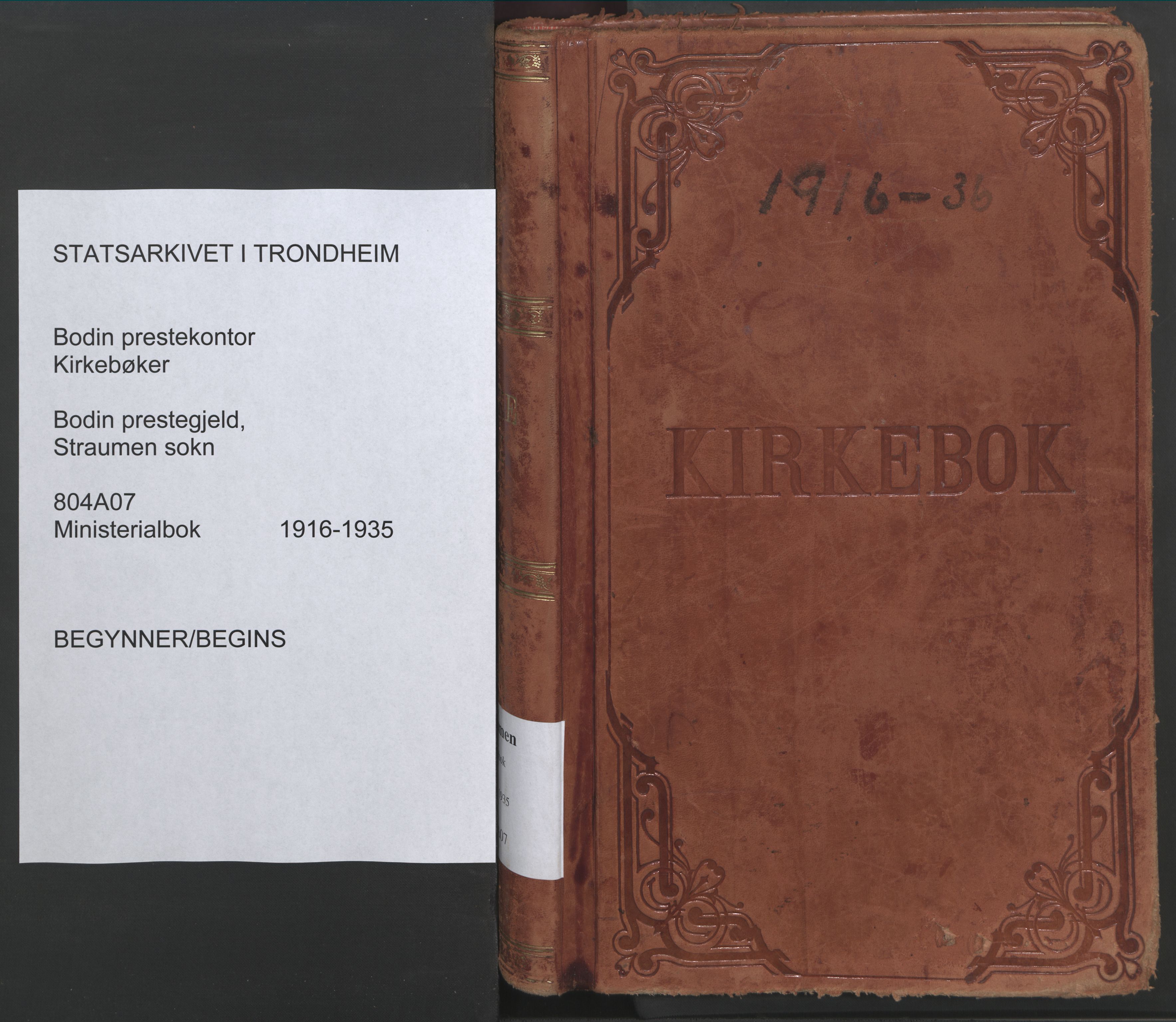 Ministerialprotokoller, klokkerbøker og fødselsregistre - Nordland, SAT/A-1459/804/L0086: Ministerialbok nr. 804A07, 1916-1935