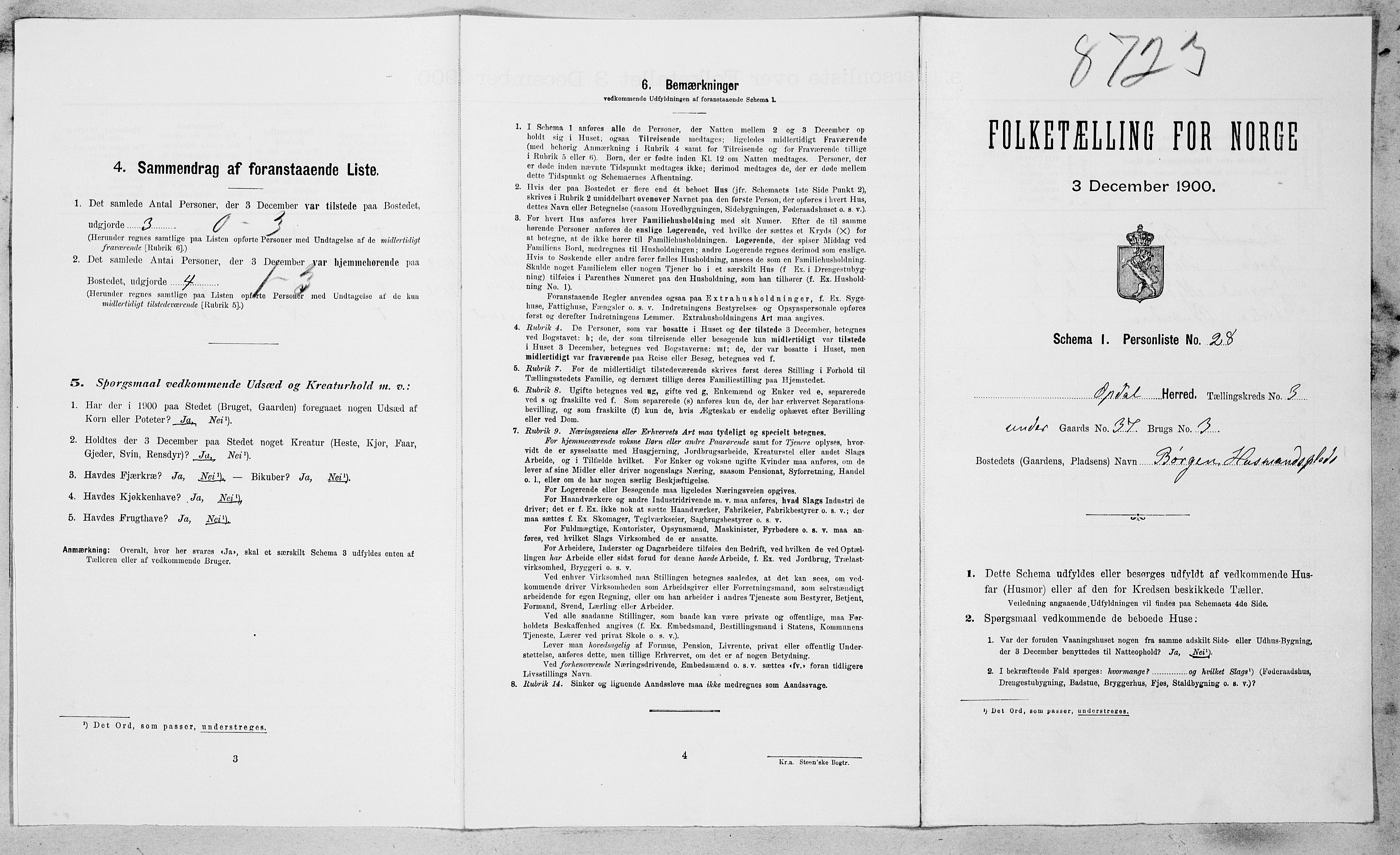 SAT, Folketelling 1900 for 1634 Oppdal herred, 1900, s. 350