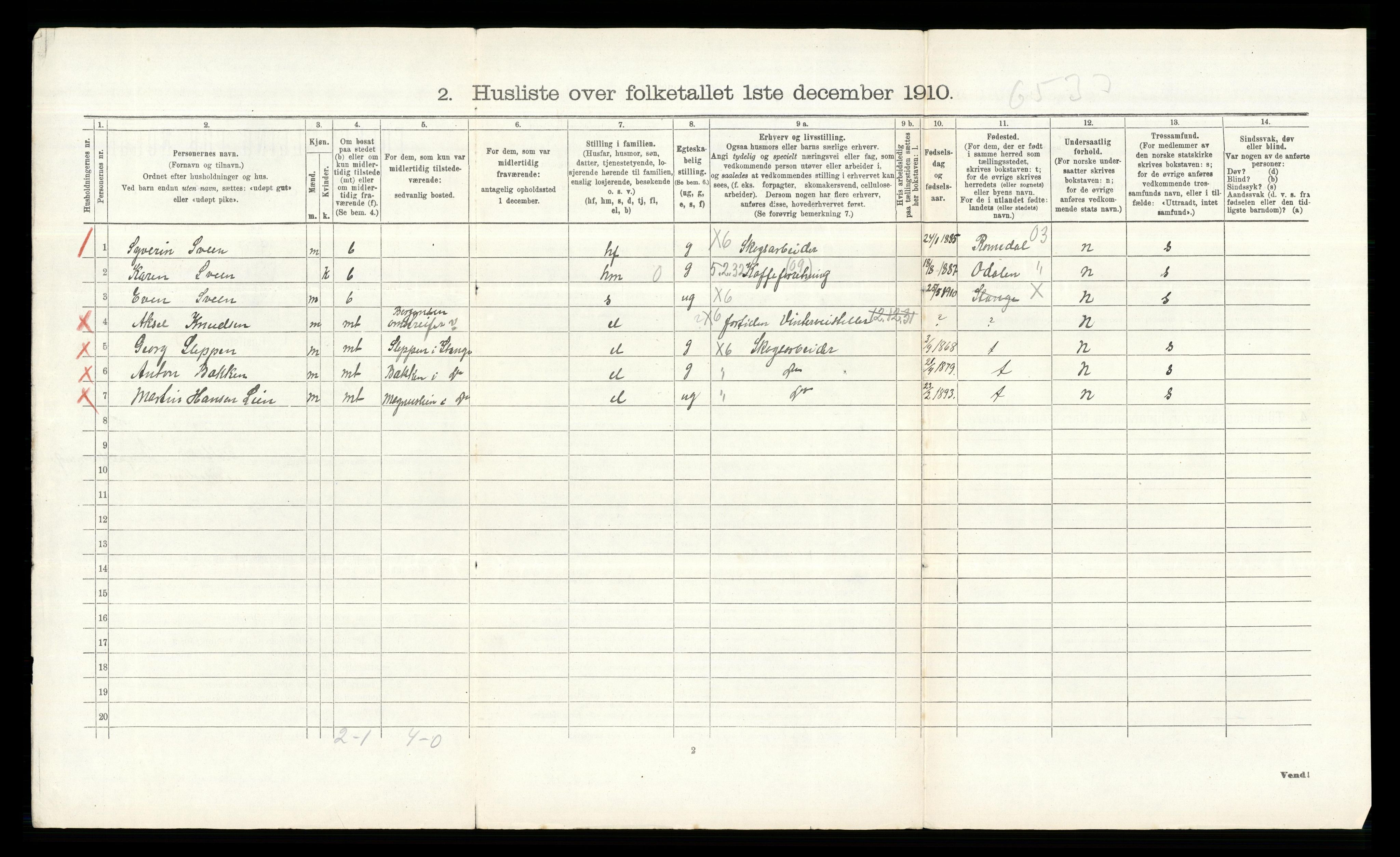 RA, Folketelling 1910 for 0417 Stange herred, 1910, s. 2303