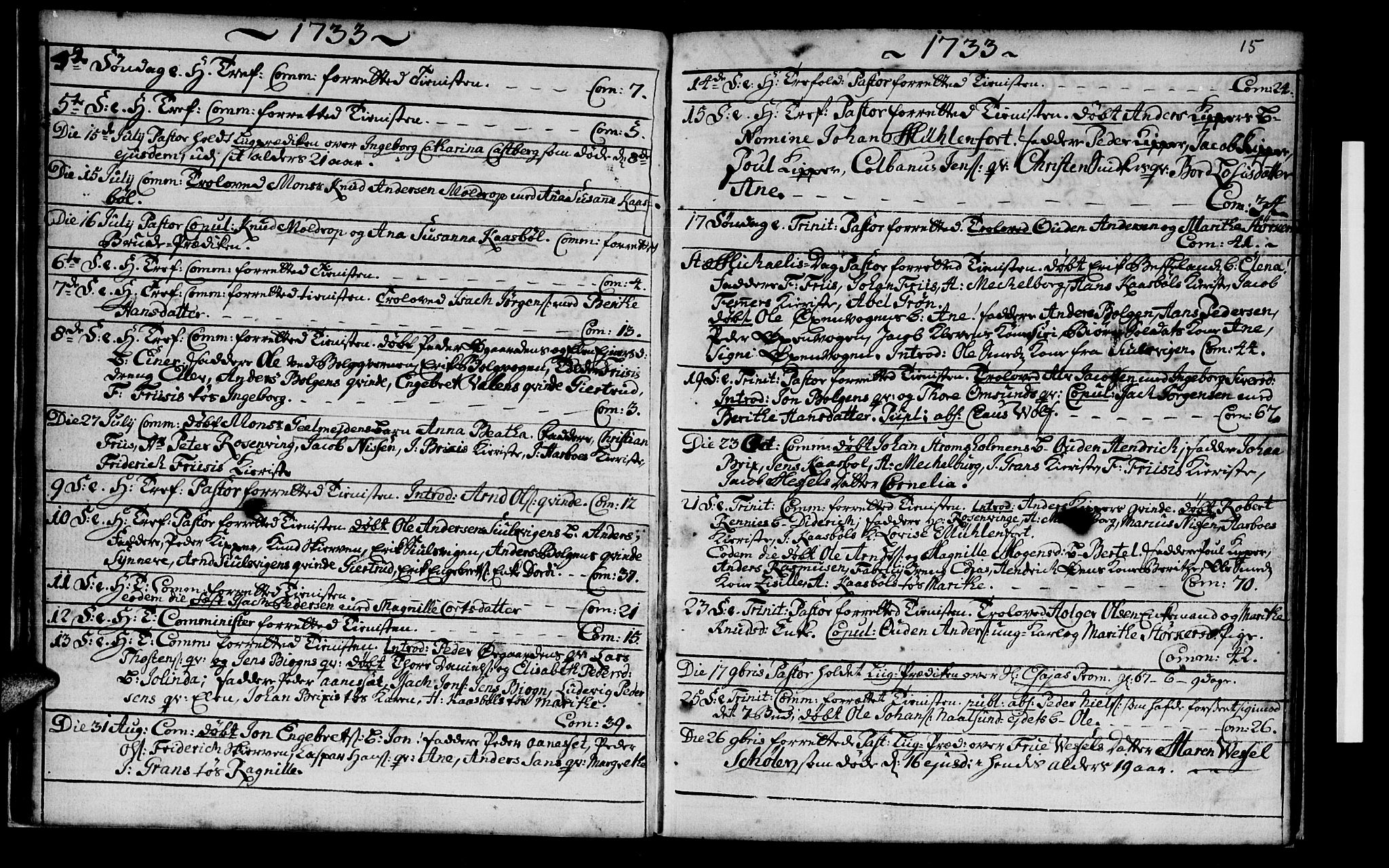 Ministerialprotokoller, klokkerbøker og fødselsregistre - Møre og Romsdal, AV/SAT-A-1454/572/L0838: Ministerialbok nr. 572A01, 1731-1737, s. 14-15