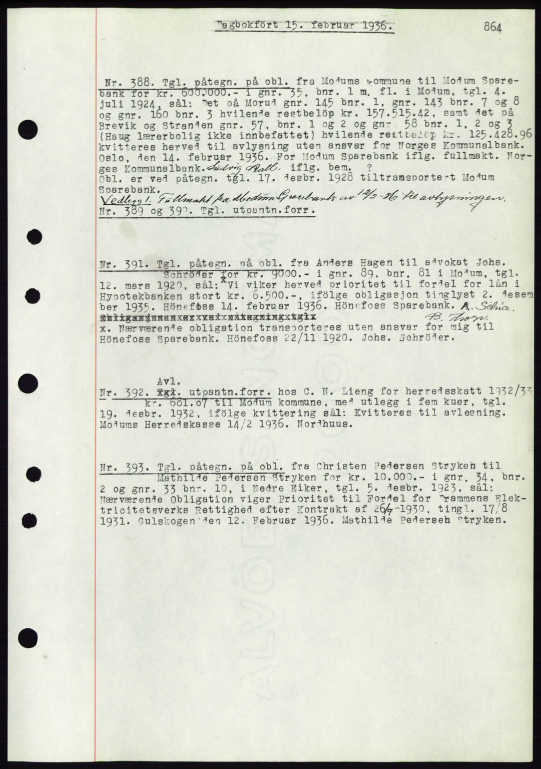 Eiker, Modum og Sigdal sorenskriveri, SAKO/A-123/G/Ga/Gab/L0031: Pantebok nr. A1, 1935-1936, Tingl.dato: 15.02.1936