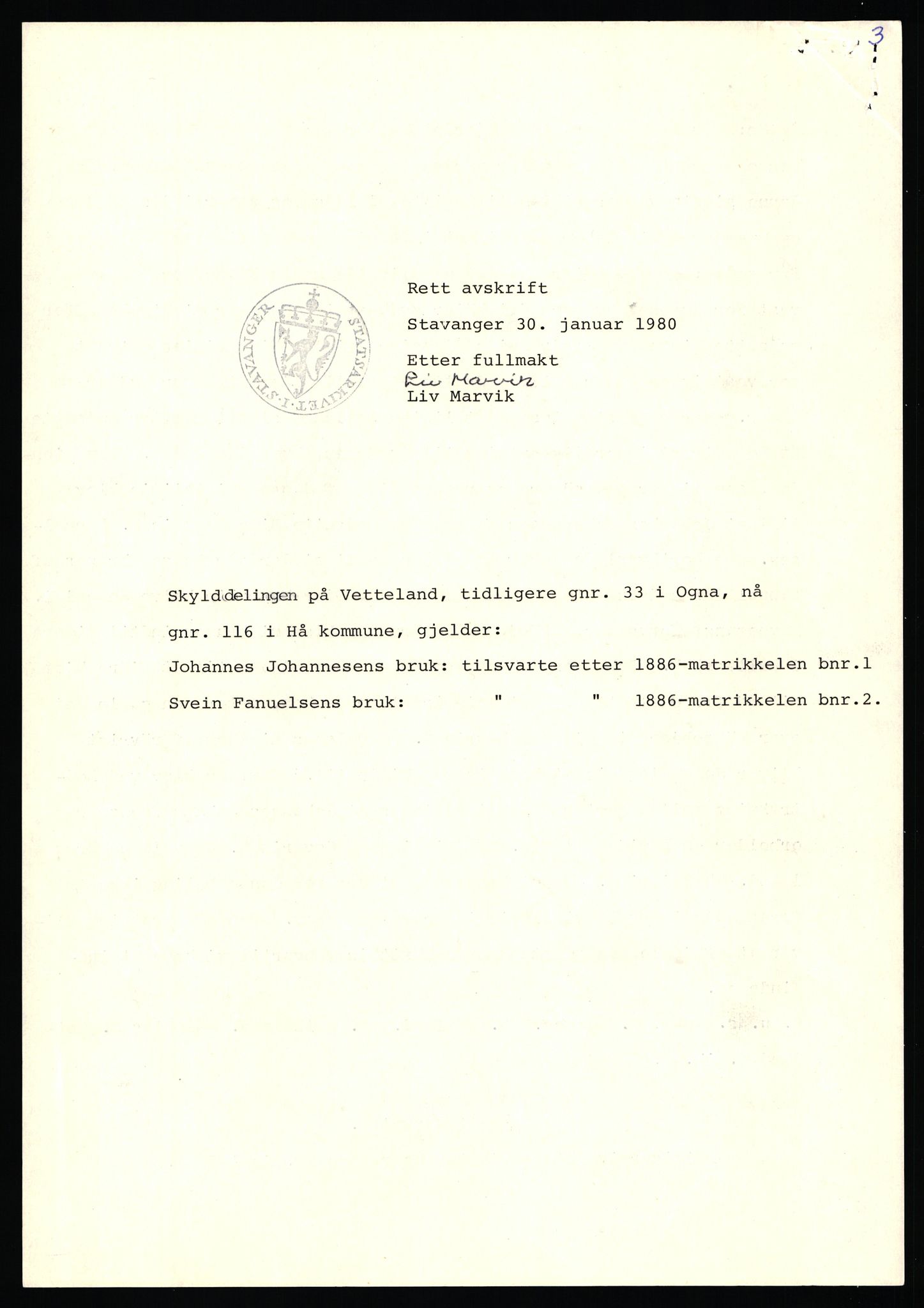 Statsarkivet i Stavanger, AV/SAST-A-101971/03/Y/Yj/L0094: Avskrifter sortert etter gårdsnavn: Vetrhus - Vik i Nerstrand, 1750-1930, s. 103