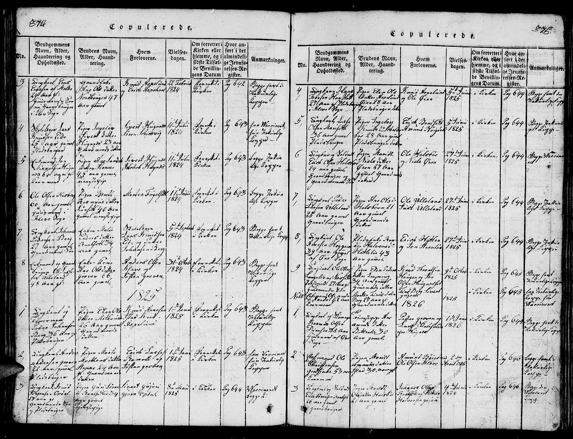 Ministerialprotokoller, klokkerbøker og fødselsregistre - Møre og Romsdal, AV/SAT-A-1454/557/L0683: Klokkerbok nr. 557C01, 1818-1862, s. 374-375