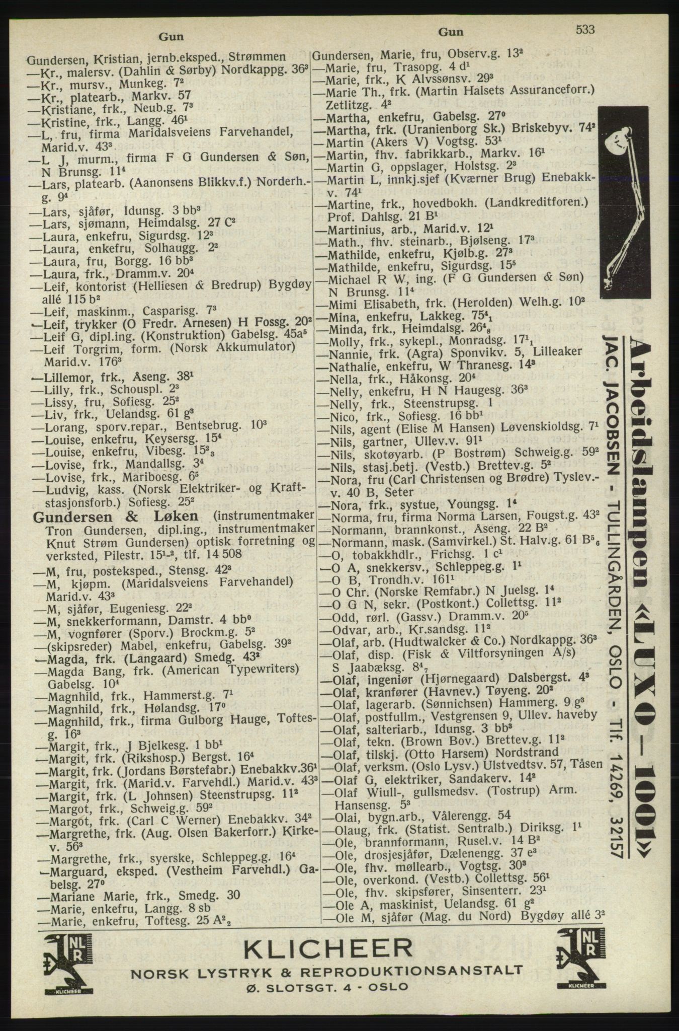 Kristiania/Oslo adressebok, PUBL/-, 1940, s. 551