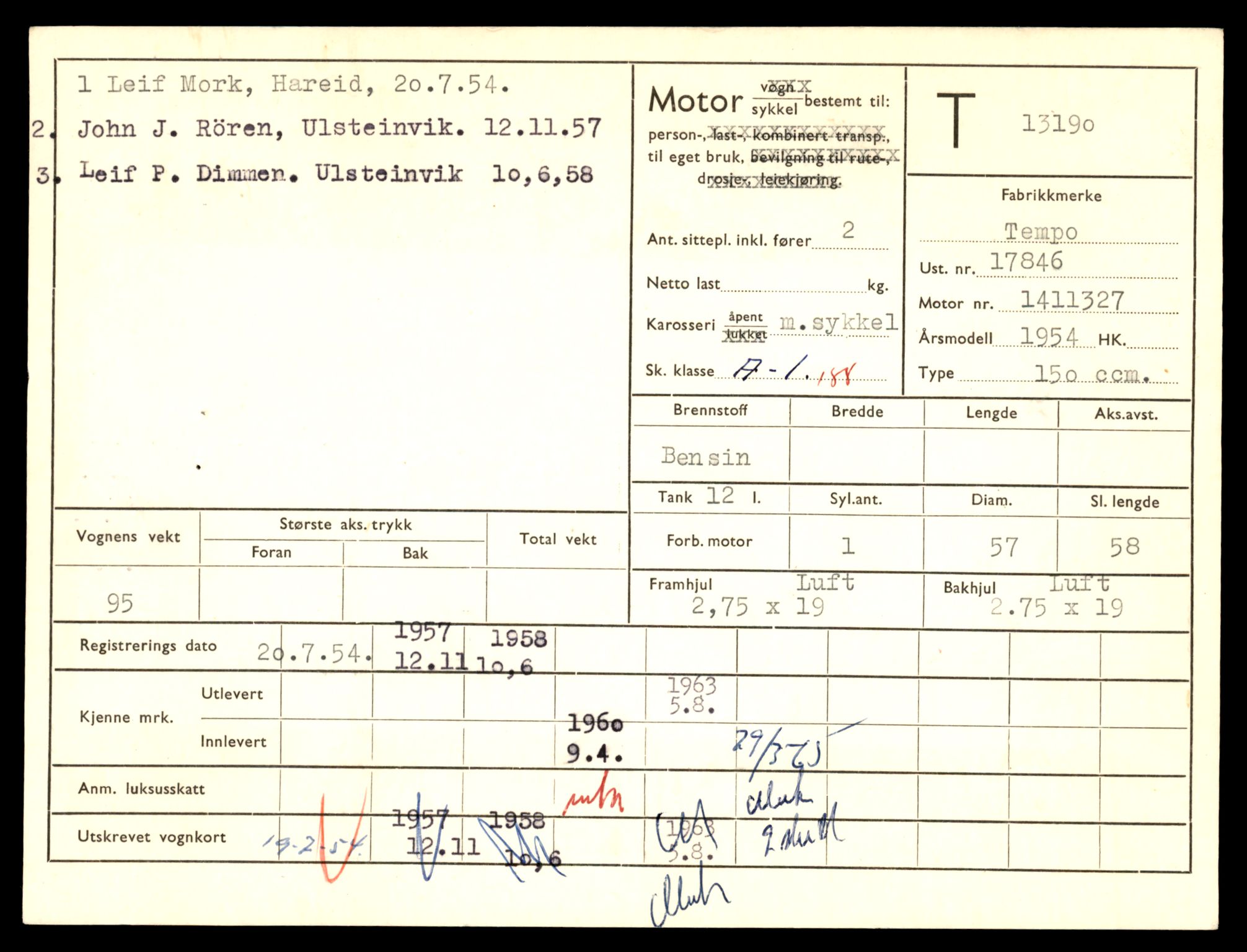 Møre og Romsdal vegkontor - Ålesund trafikkstasjon, AV/SAT-A-4099/F/Fe/L0038: Registreringskort for kjøretøy T 13180 - T 13360, 1927-1998, s. 169