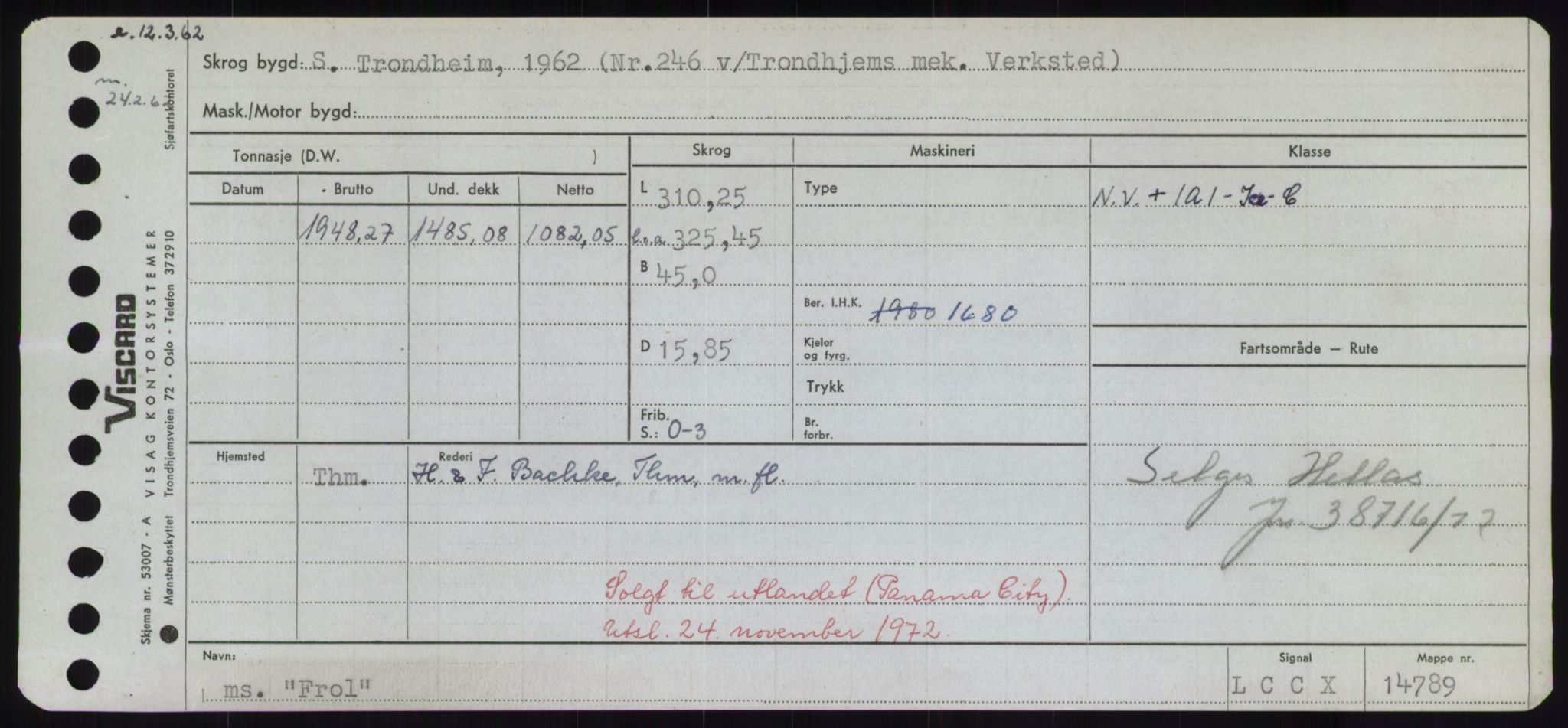 Sjøfartsdirektoratet med forløpere, Skipsmålingen, RA/S-1627/H/Hd/L0011: Fartøy, Fla-Får, s. 507