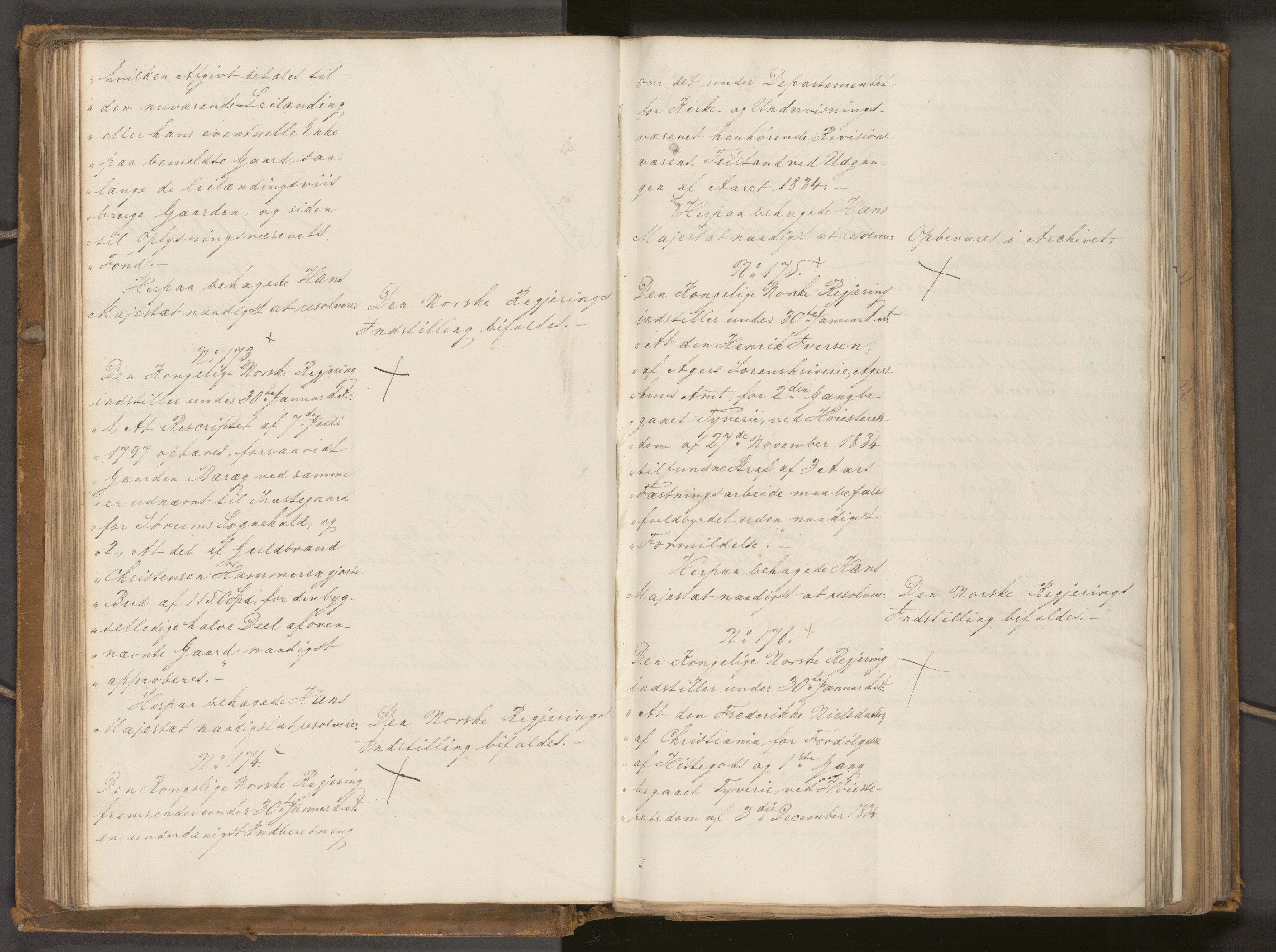 Statsrådssekretariatet, AV/RA-S-1001/A/Ab/L0040: Kgl. res. nr. 1-568, 1. halvår, 1835