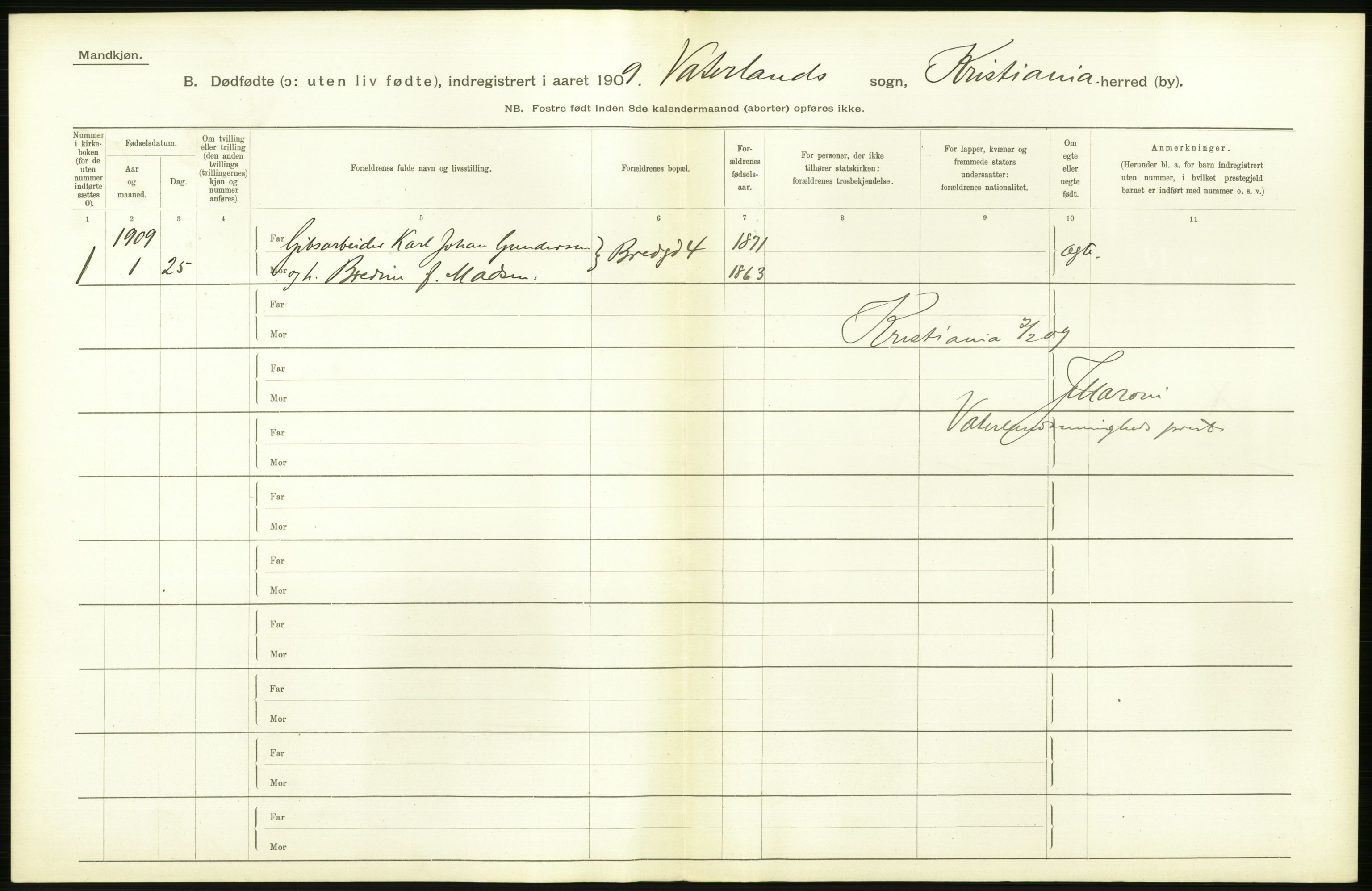 Statistisk sentralbyrå, Sosiodemografiske emner, Befolkning, RA/S-2228/D/Df/Dfa/Dfag/L0010: Kristiania: Døde, dødfødte., 1909, s. 466