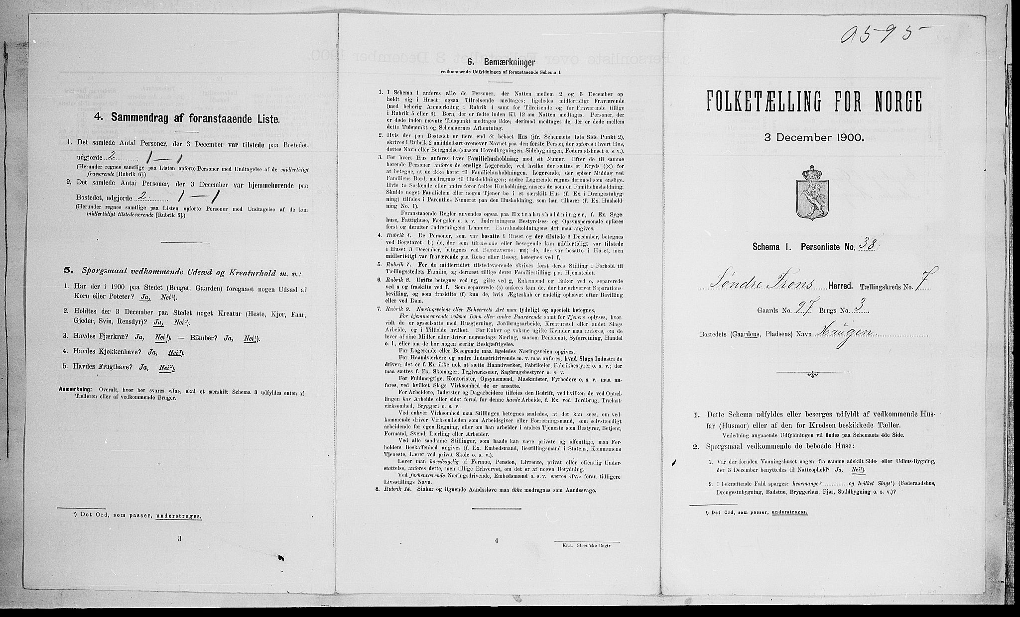 SAH, Folketelling 1900 for 0519 Sør-Fron herred, 1900, s. 923