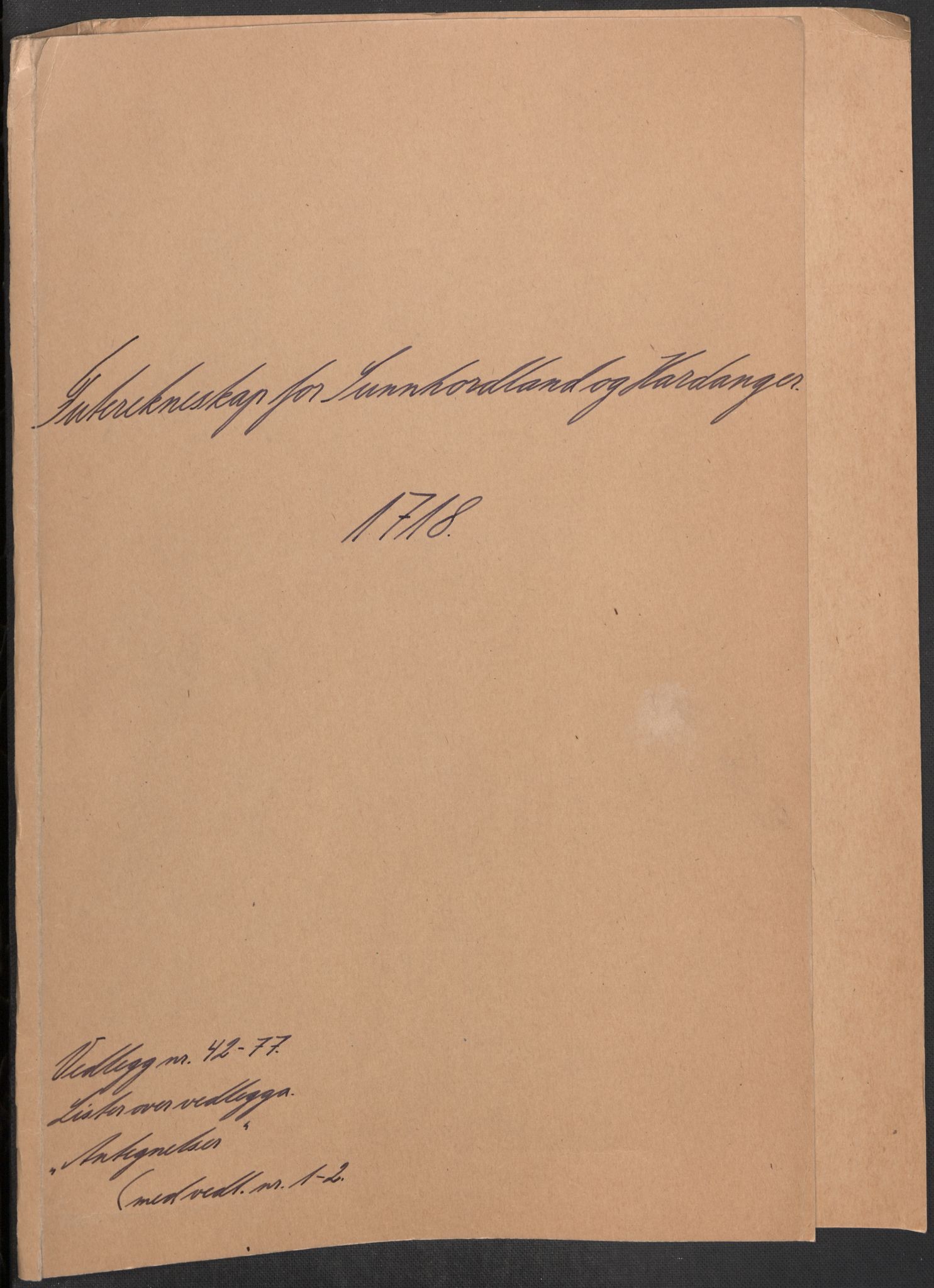 Rentekammeret inntil 1814, Reviderte regnskaper, Fogderegnskap, AV/RA-EA-4092/R48/L2996: Fogderegnskap Sunnhordland og Hardanger, 1718, s. 2