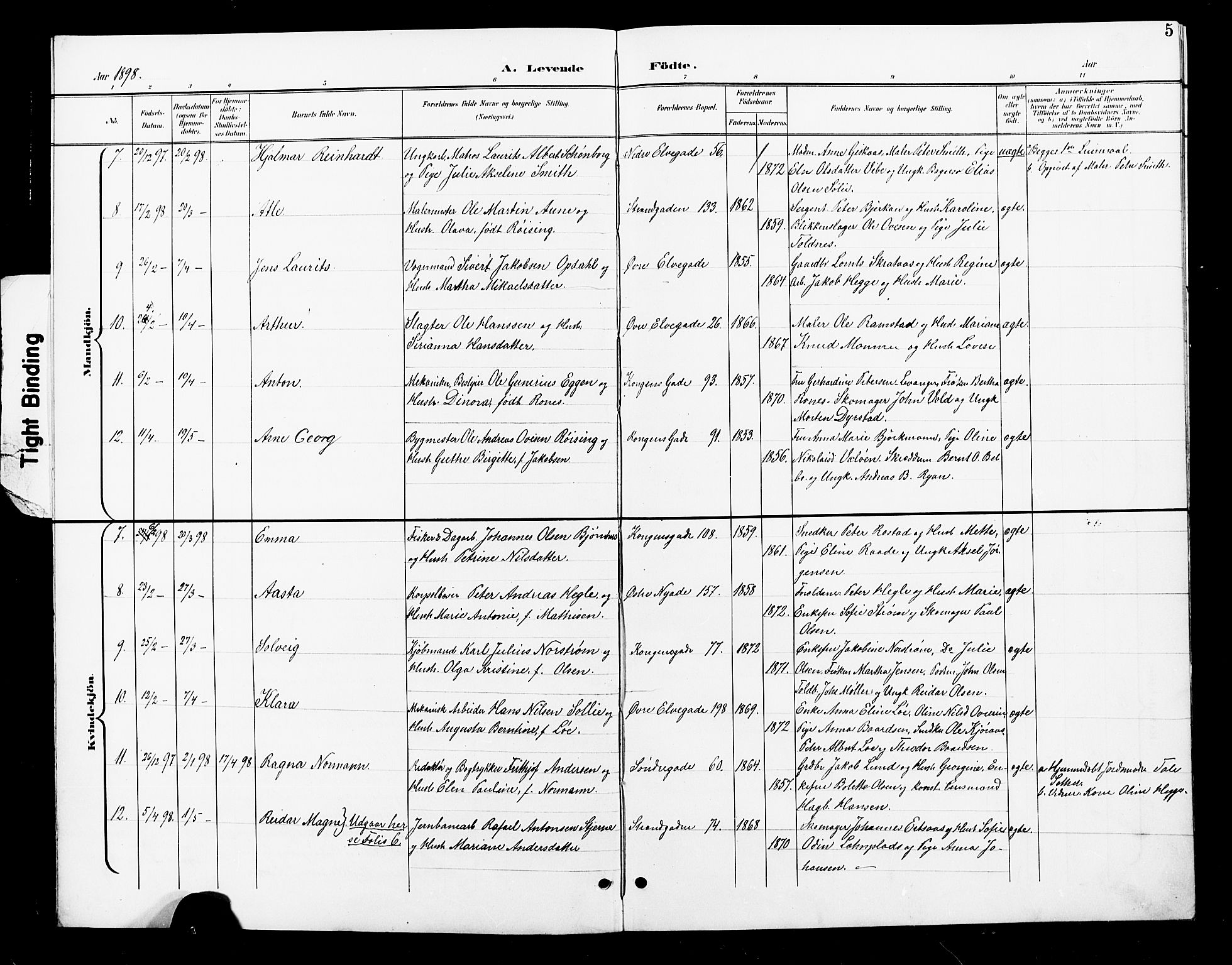 Ministerialprotokoller, klokkerbøker og fødselsregistre - Nord-Trøndelag, SAT/A-1458/739/L0375: Klokkerbok nr. 739C03, 1898-1908, s. 5