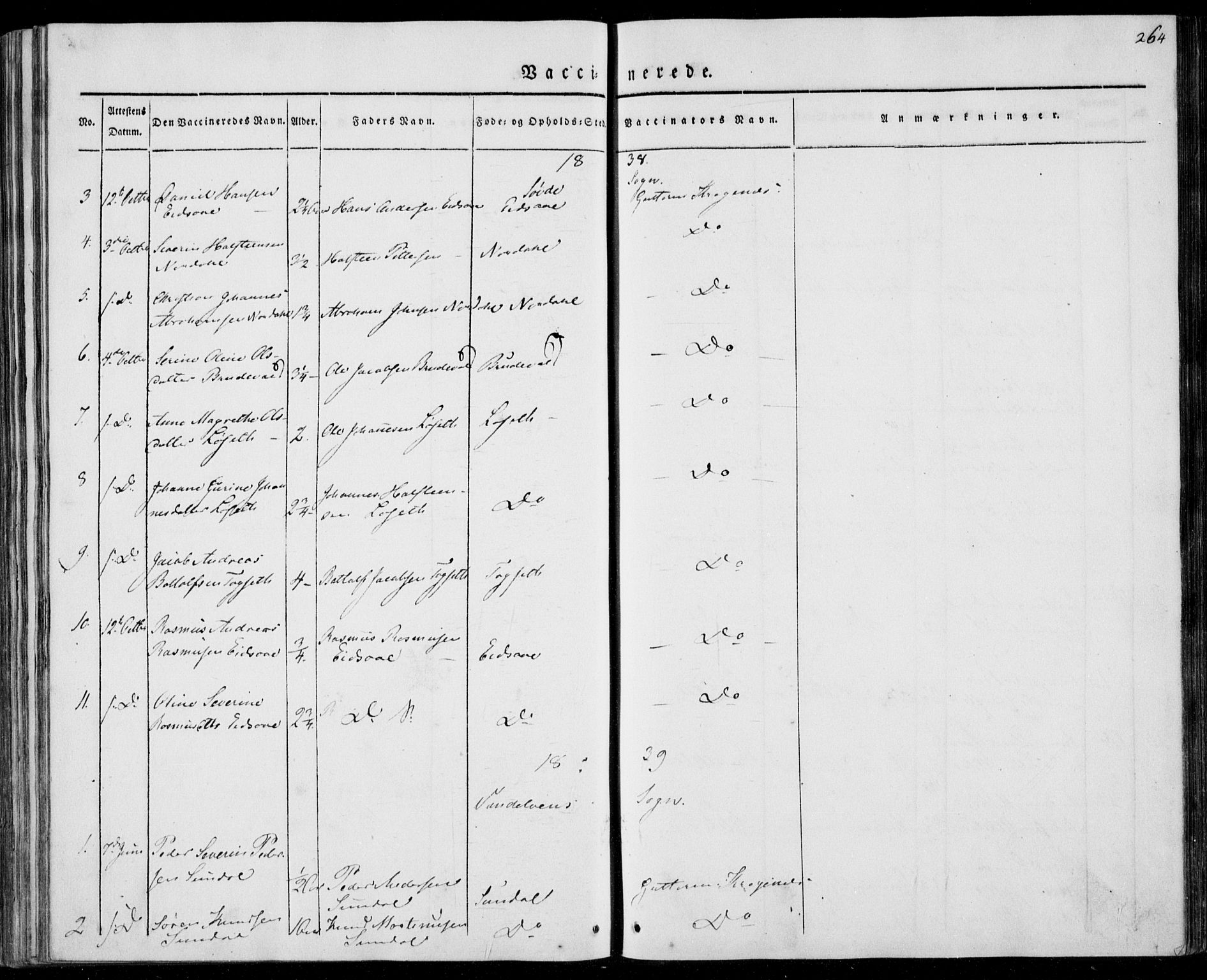 Ministerialprotokoller, klokkerbøker og fødselsregistre - Møre og Romsdal, AV/SAT-A-1454/501/L0005: Ministerialbok nr. 501A05, 1831-1844, s. 264