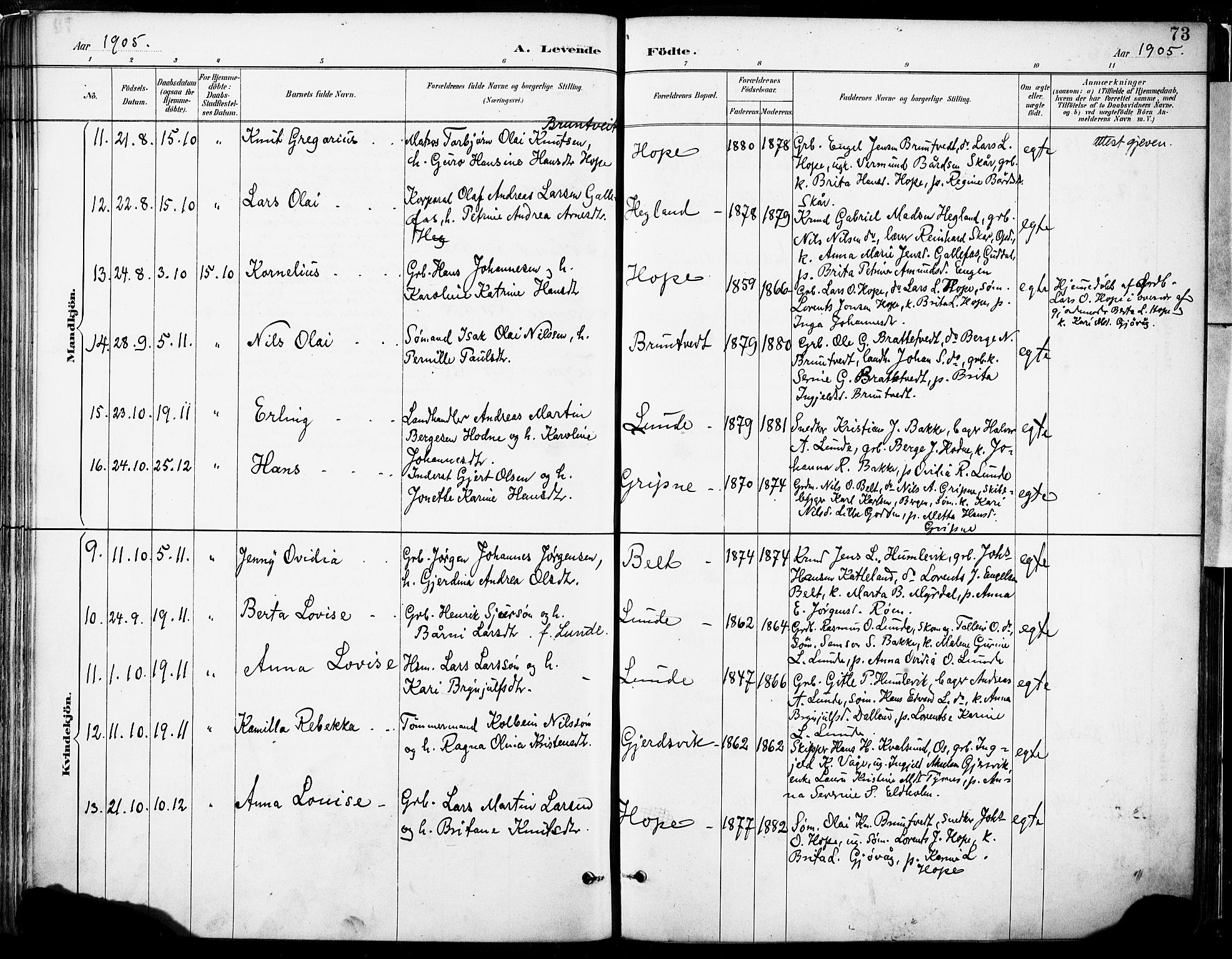 Tysnes sokneprestembete, AV/SAB-A-78601/H/Haa: Ministerialbok nr. B 1, 1887-1906, s. 73