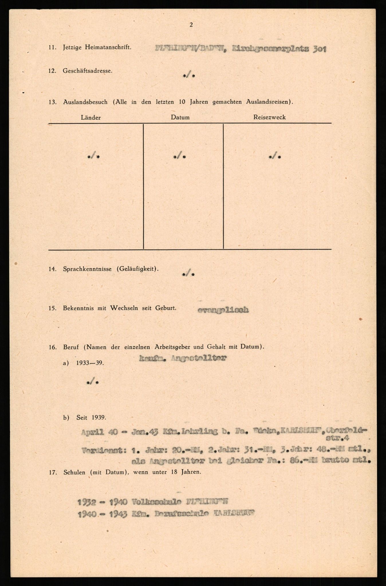 Forsvaret, Forsvarets overkommando II, AV/RA-RAFA-3915/D/Db/L0034: CI Questionaires. Tyske okkupasjonsstyrker i Norge. Tyskere., 1945-1946, s. 245