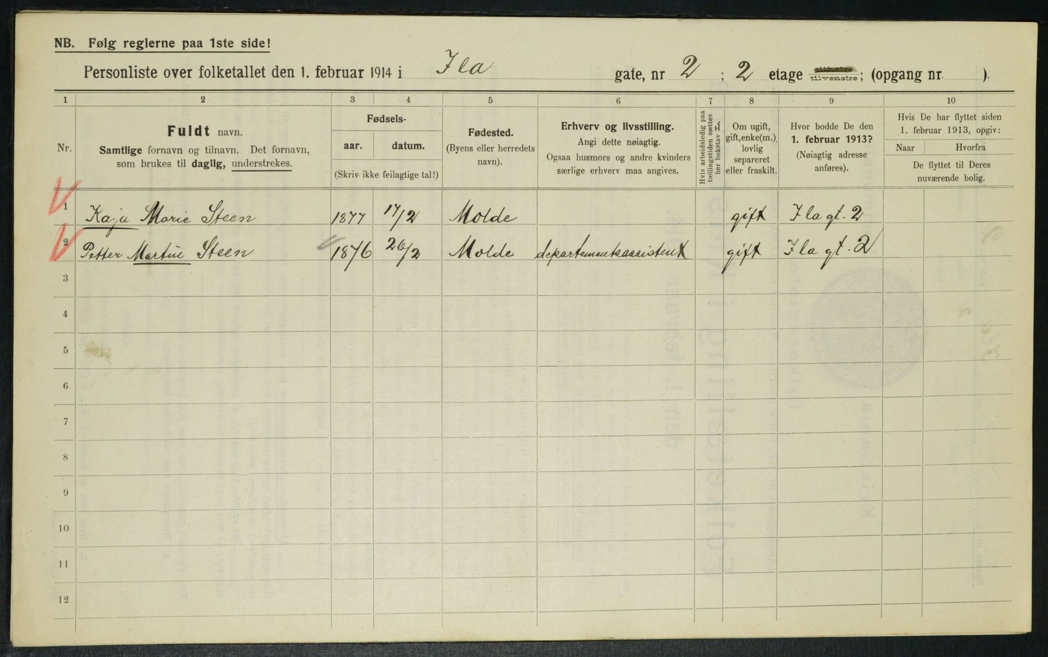 OBA, Kommunal folketelling 1.2.1914 for Kristiania, 1914, s. 43201