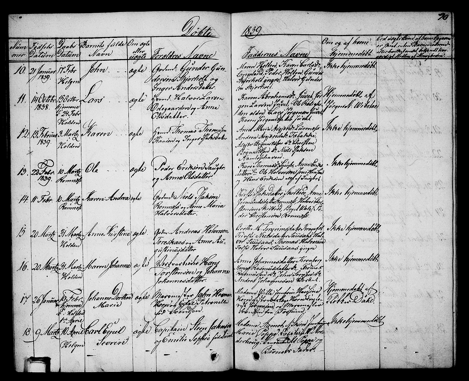 Holla kirkebøker, AV/SAKO-A-272/G/Ga/L0002: Klokkerbok nr. I 2, 1830-1848, s. 90