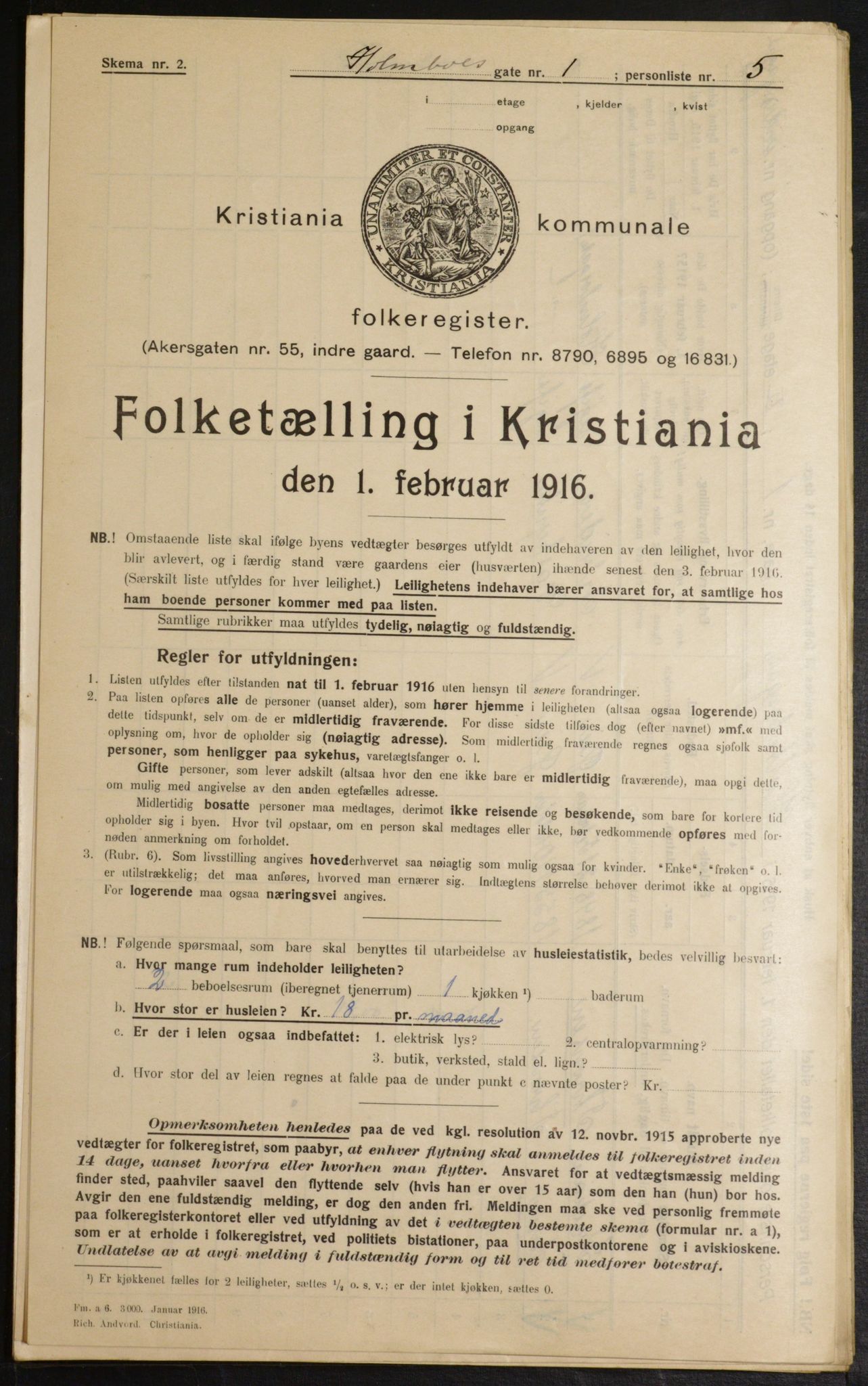 OBA, Kommunal folketelling 1.2.1916 for Kristiania, 1916, s. 41426