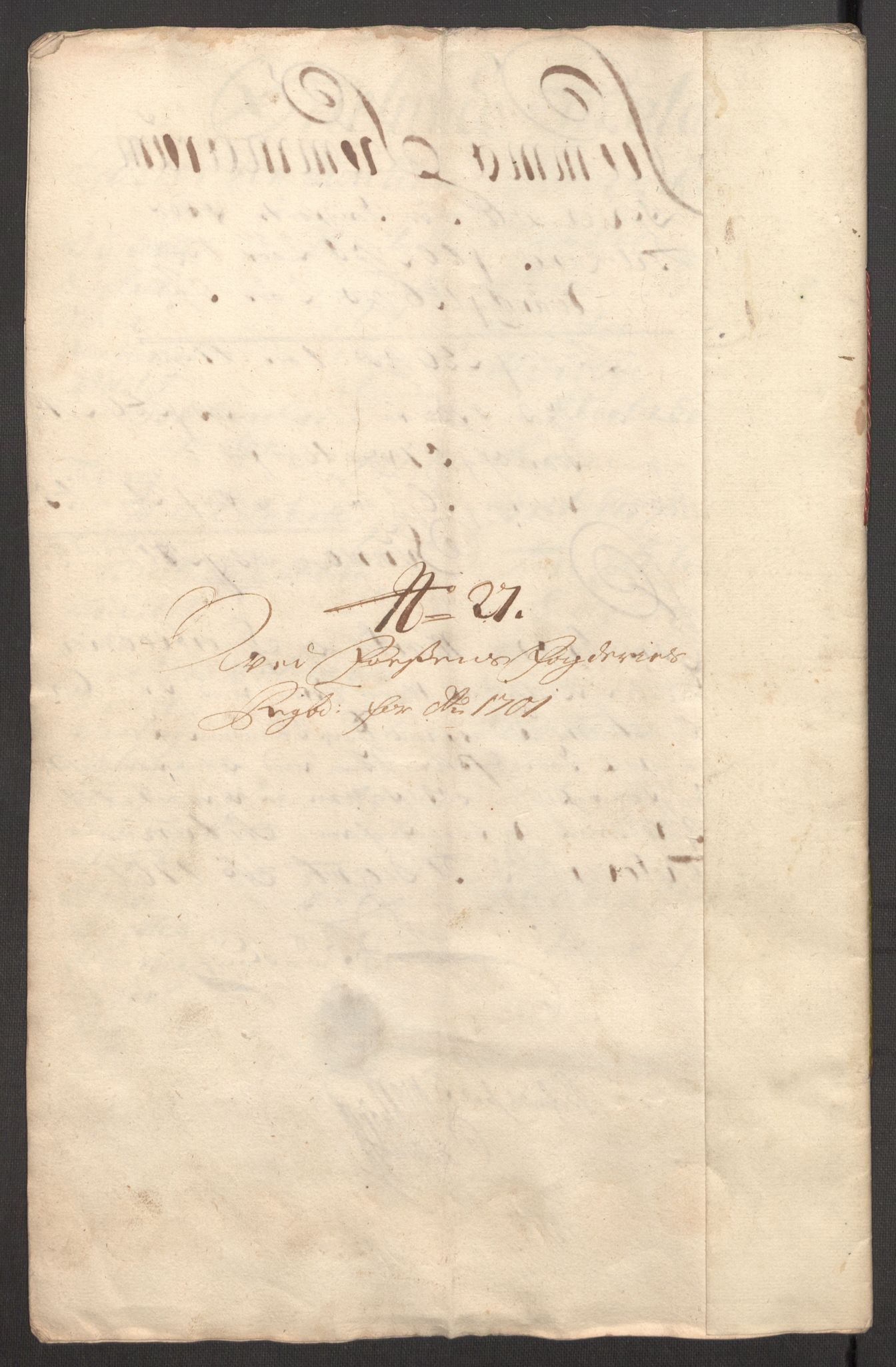 Rentekammeret inntil 1814, Reviderte regnskaper, Fogderegnskap, AV/RA-EA-4092/R57/L3854: Fogderegnskap Fosen, 1700-1701, s. 385