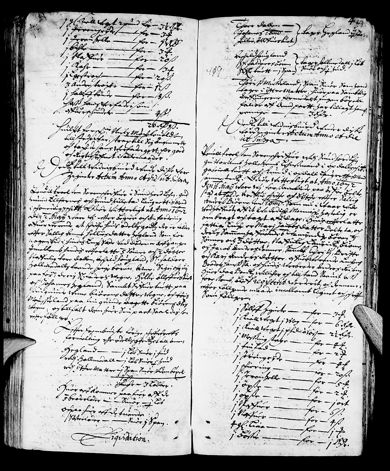 Sunnhordland sorenskrivar, SAB/A-2401/1/H/Ha/Haa/L0001: Skifteprotokollar. Register på kort. Fol. 240- ut, 1669-1673, s. 418b-419a