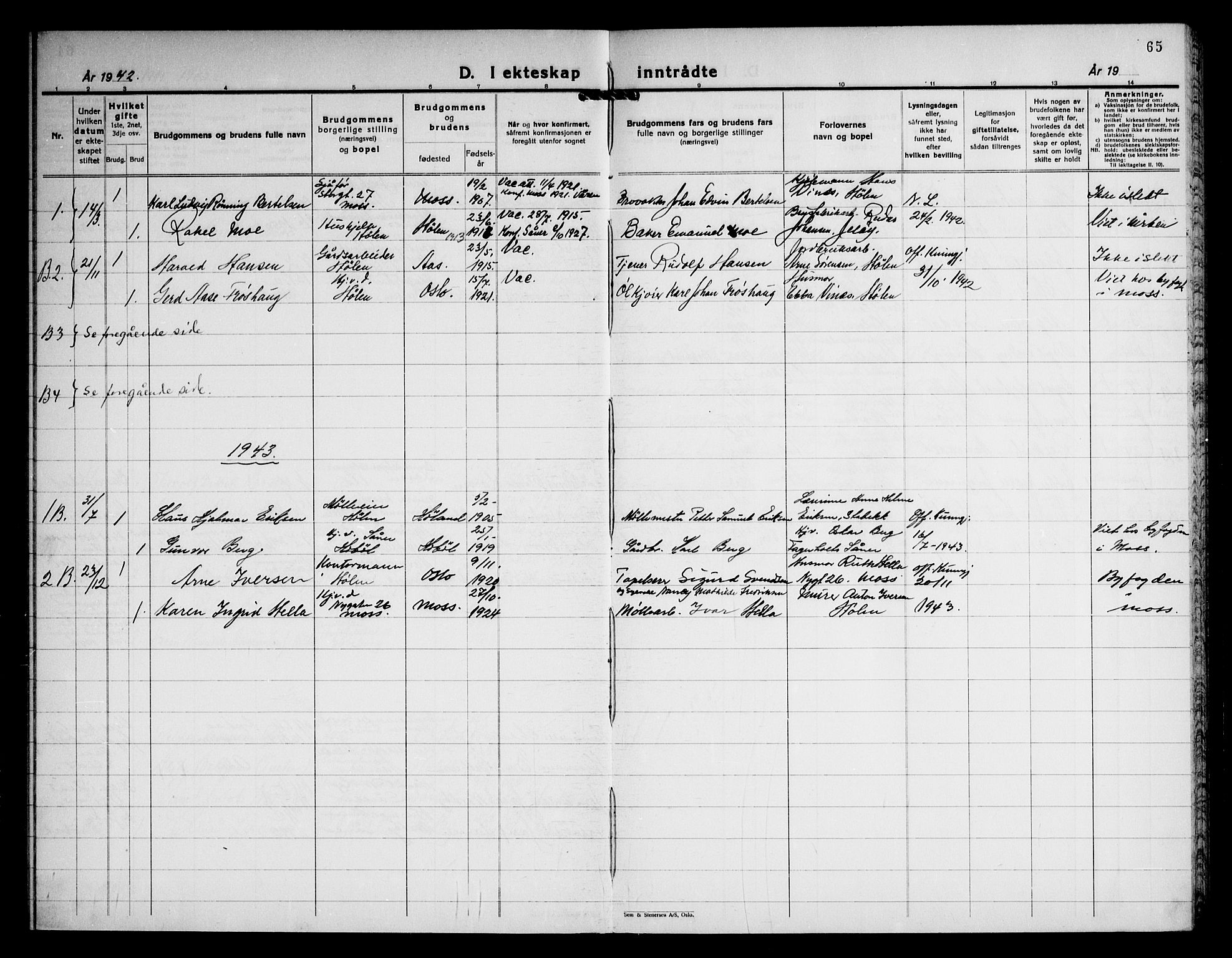 Vestby prestekontor Kirkebøker, AV/SAO-A-10893/F/Fe/L0002: Ministerialbok nr. V 2, 1932-1946, s. 65
