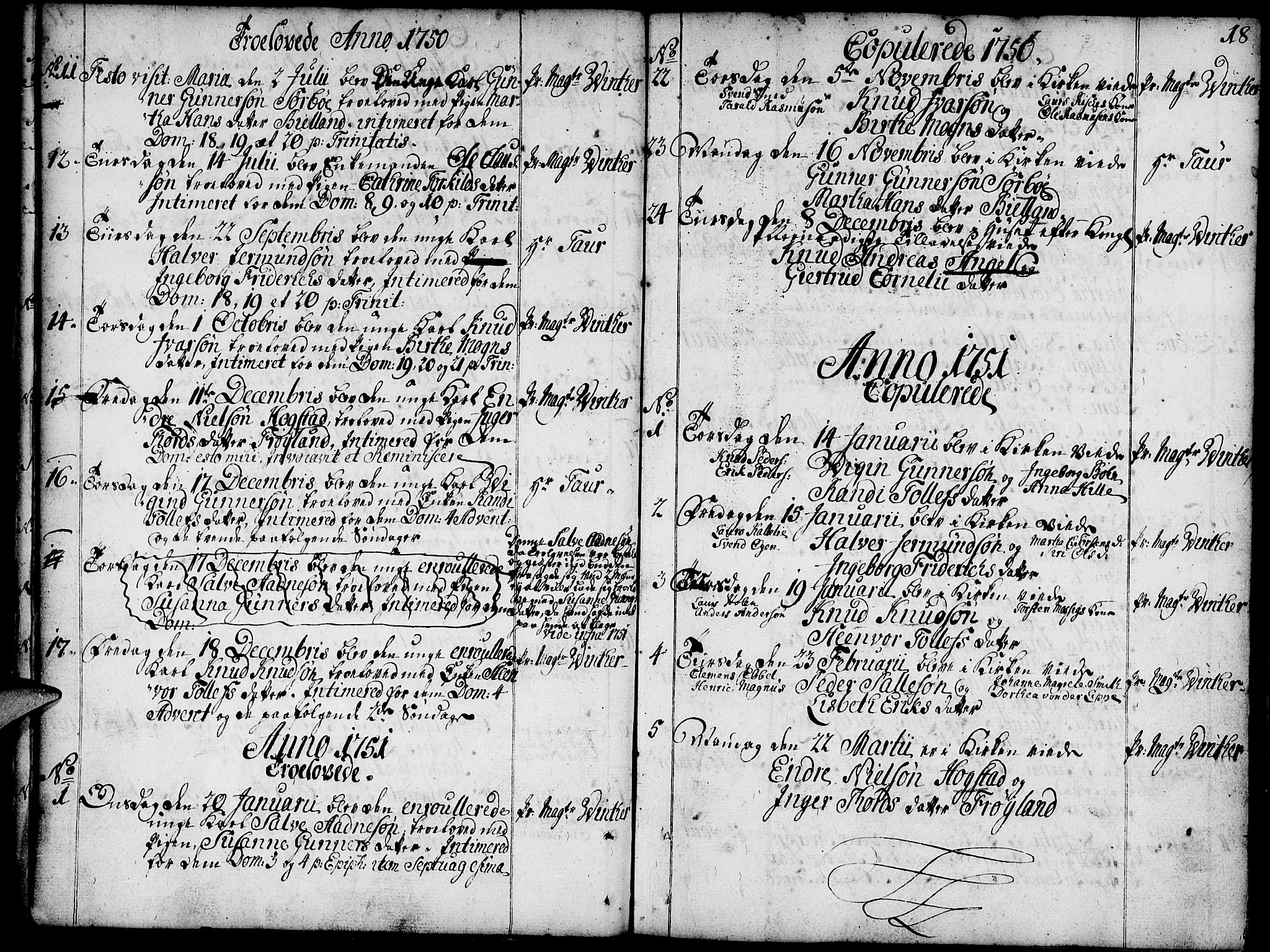 Domkirken sokneprestkontor, SAST/A-101812/001/30/30BA/L0004: Ministerialbok nr. A 4, 1744-1782, s. 18