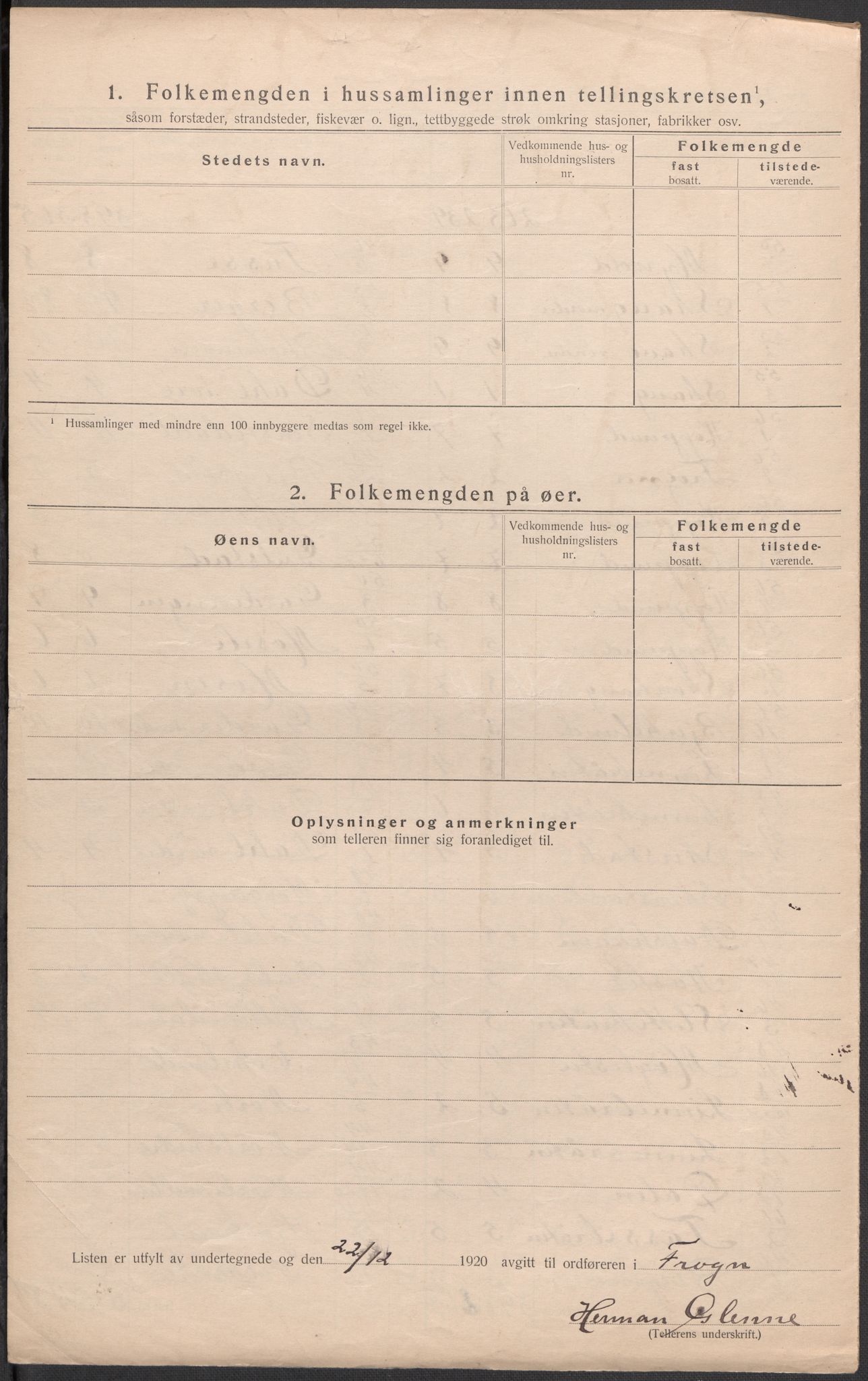 SAO, Folketelling 1920 for 0215 Frogn herred, 1920, s. 19