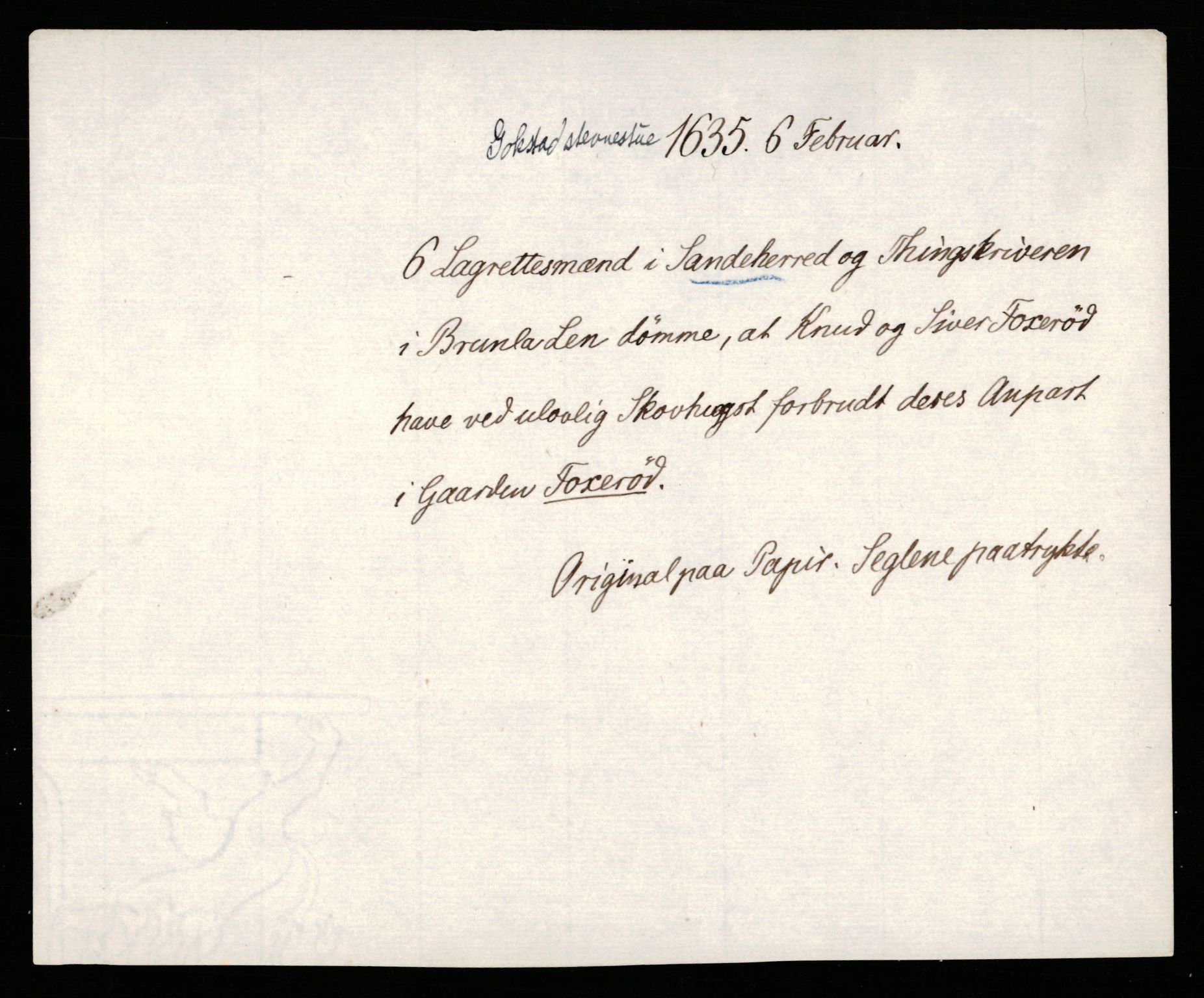 Riksarkivets diplomsamling, AV/RA-EA-5965/F35/F35b/L0008: Riksarkivets diplomer, seddelregister, 1635-1646, s. 5