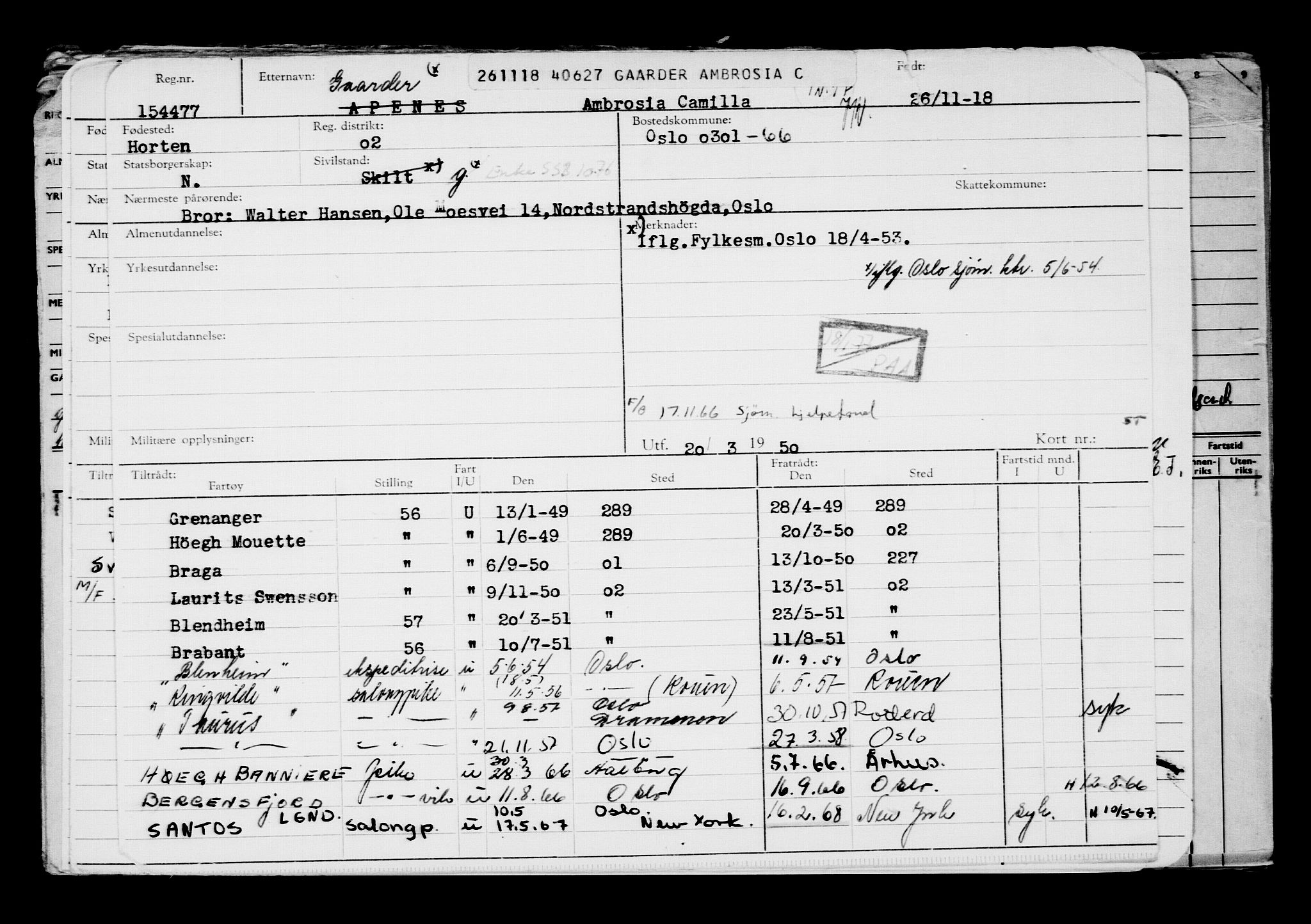 Direktoratet for sjømenn, AV/RA-S-3545/G/Gb/L0164: Hovedkort, 1918, s. 294